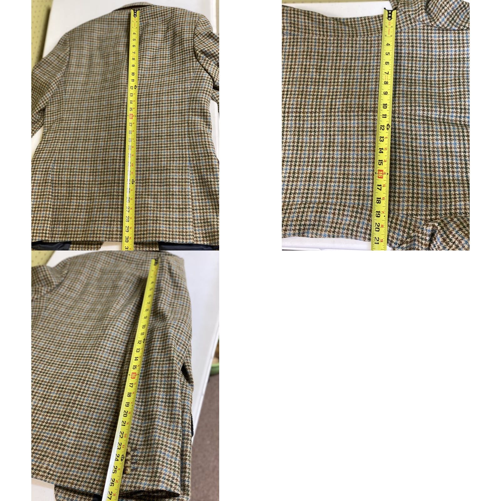 Vineyard Vines Vineyard Vines Sport Coat Jacket Men 42L Wool Houndstooth Check Two-Button Notch Lapel Brown Tan Aqua Green Multicolor 42L Size US XS / EU 42 / 0 - 8 Thumbnail