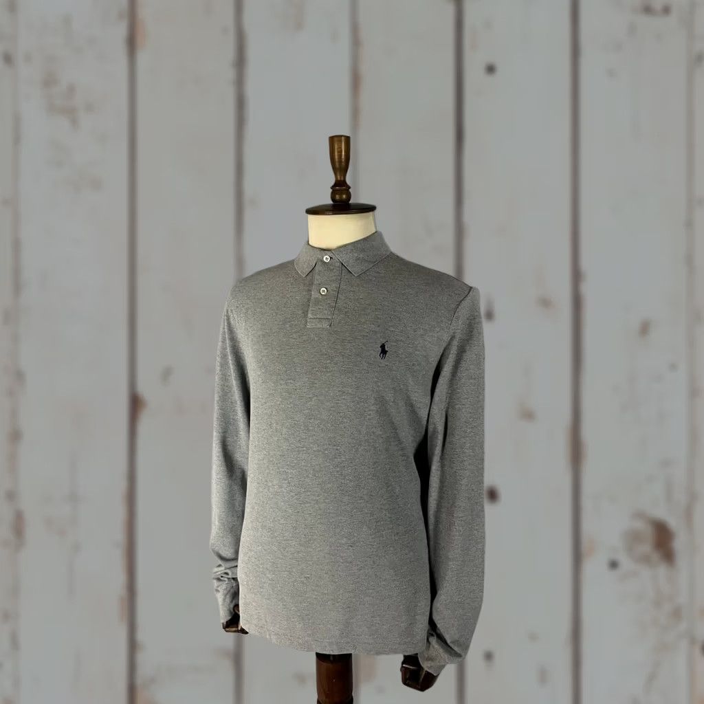 Polo Ralph Lauren Polo Ralph Lauren Polo Shirt Mens Golf Shirt Size L Gray Cotton Long Sleeve Slim-Fit Size US L / EU 52-54 / 3 - 1 Thumbnail