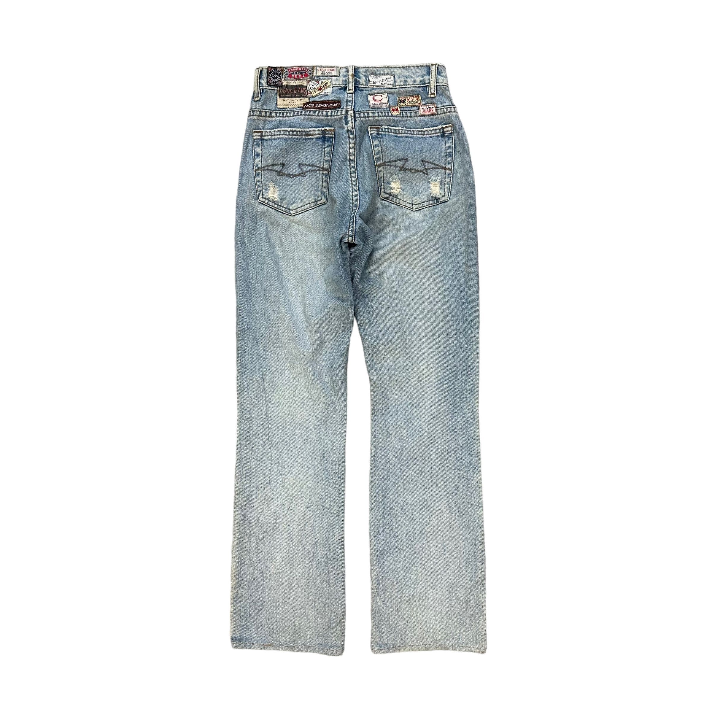 image of Cb x Vintage C.blue Jeans Mademoiselle Design Patchwork Jeans 8855-032, Women's (Size 25)