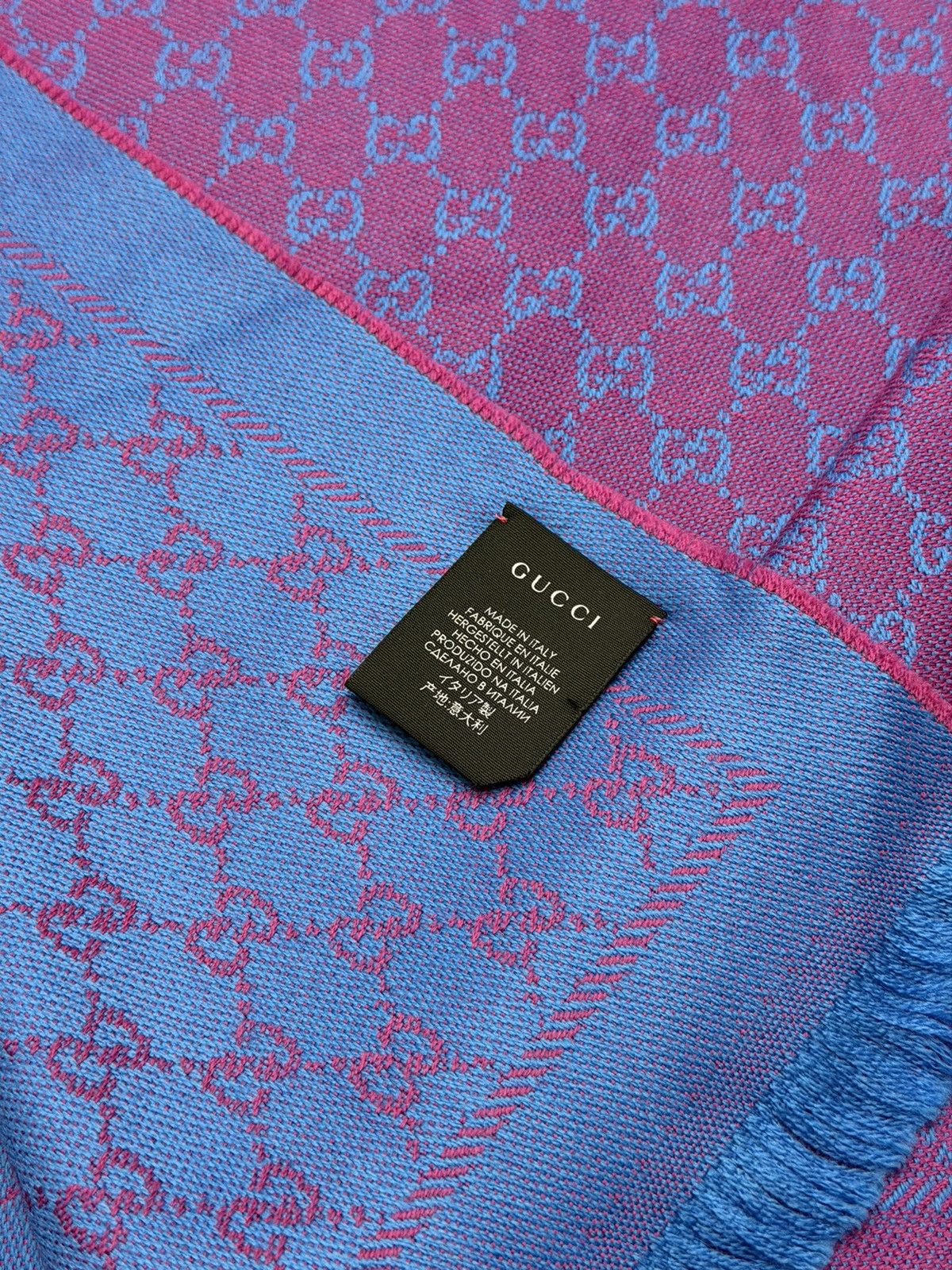 Gucci GUCCI GG Monogram Wool Scarf Purple Blue Demna Nettspend Size ONE SIZE - 9 Thumbnail