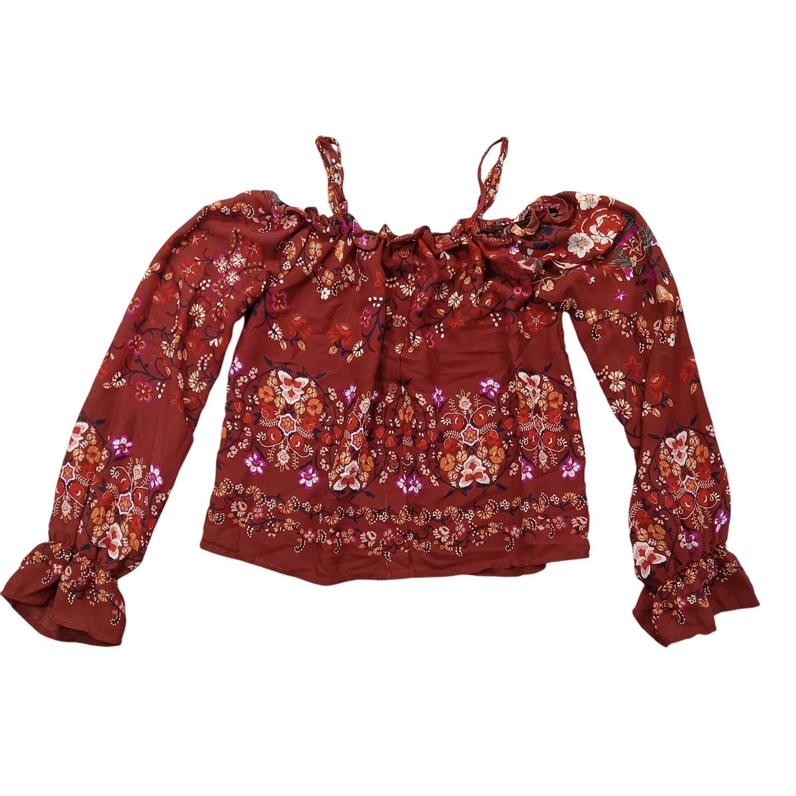 & Other Stories Rue 21 Top XS Women's Long Sleeve Blouse Floral Faux Button Size XXL / US 16-18 / IT 52-54 - 1 Thumbnail