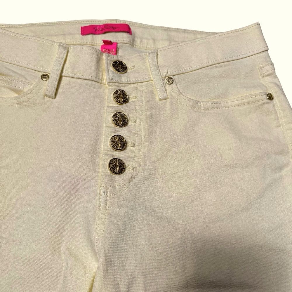 Lilly Pulitzer NWT New $178 Lilly Pulitzer South Ocean High-Rise Lemon Mer Size 30" / US 8 / IT 44 - 5 Thumbnail