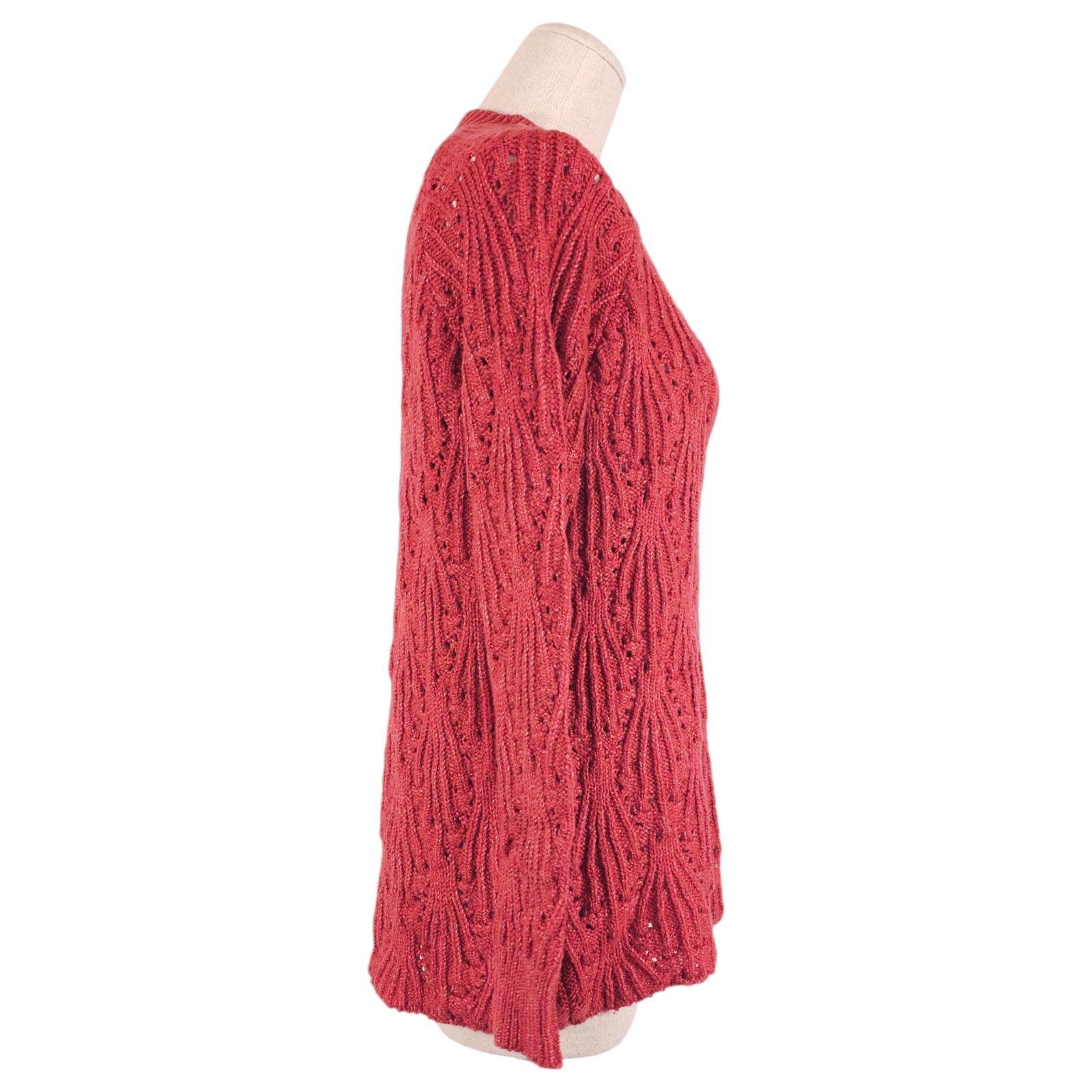 Other Kensie Nubby Textured Knit Sweater Red Sz Medium Size M / US 6-8 / IT 42-44 - 4 Thumbnail