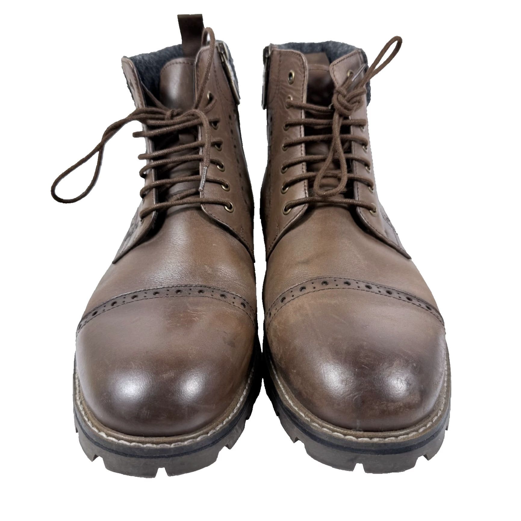 Blondo Blondo Kylen Combat Boots Brown Leather Lace-Up Waterproof Men 10 Boots Mens Brown 10 Leather Waterproof Combat Shoes Size US 10 / EU 43 - 3 Thumbnail