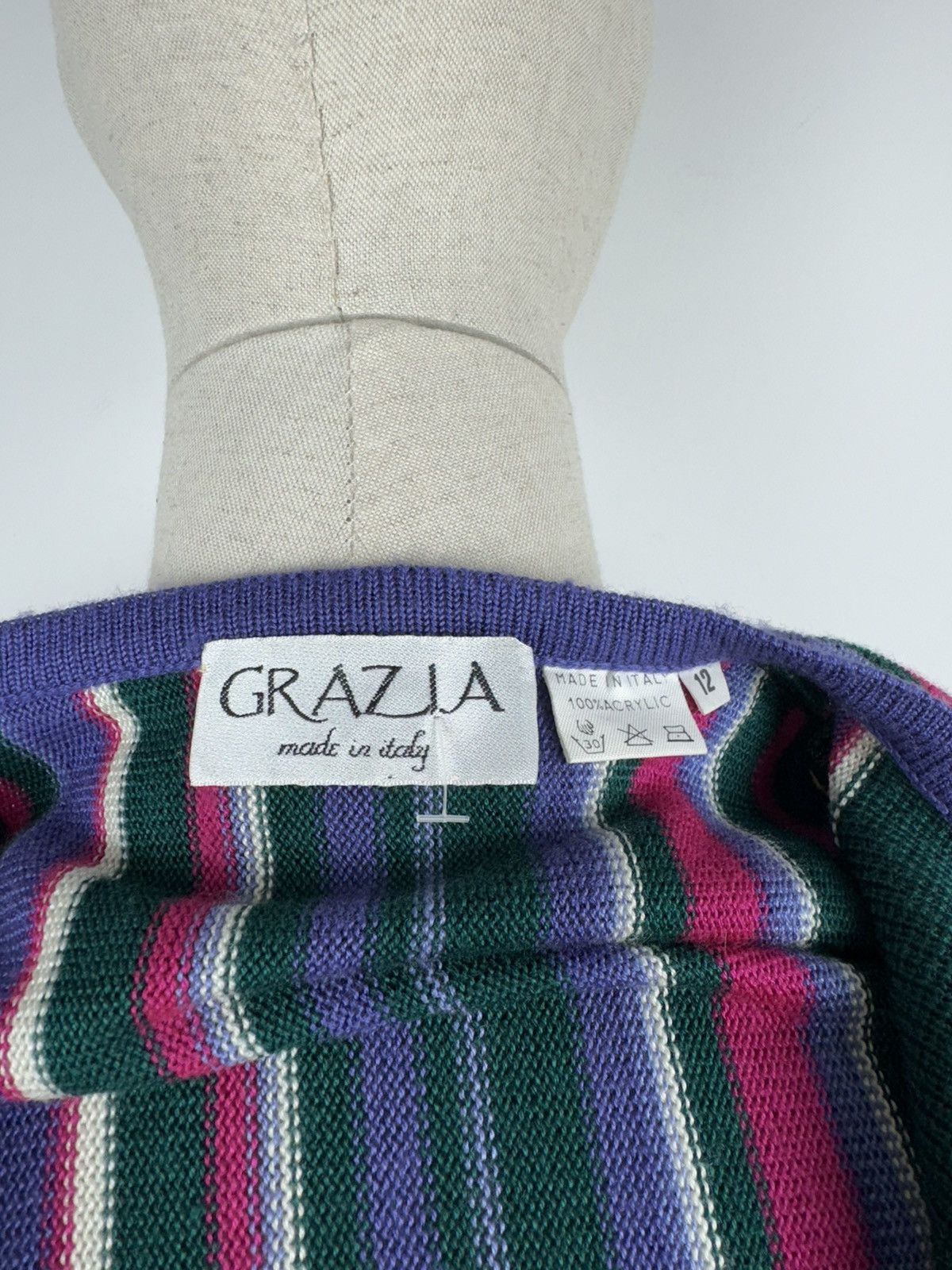 Vintage Vintage GRAZIA Double-Breasted Cardigan Sweater size 12 Size XL / US 12-14 / IT 48-50 - 6 Thumbnail
