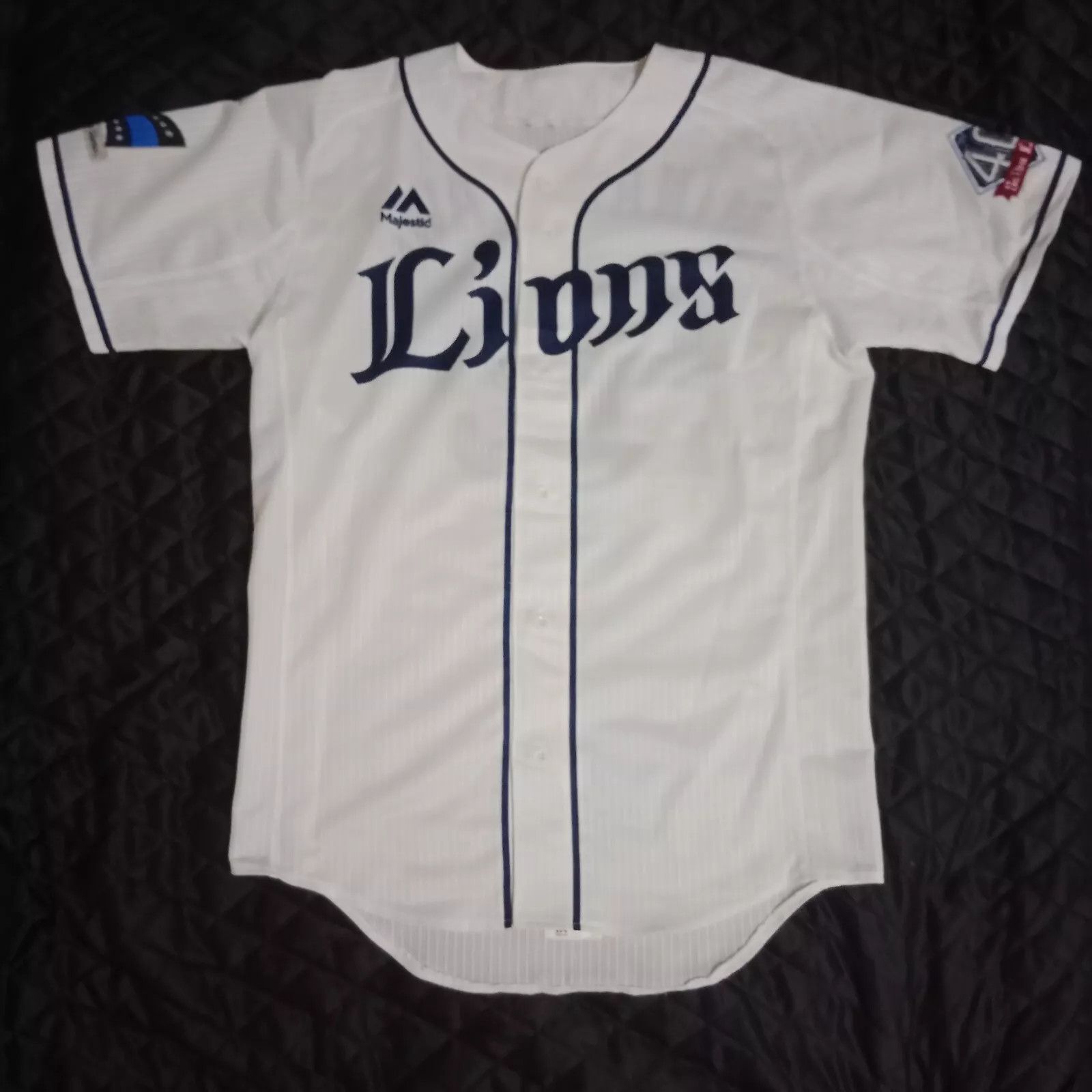 MLB × Majestic Seibu Lions Game Used NPB Japan Baseball Jersey Size US L / EU 52-54 / 3 - 1 Thumbnail