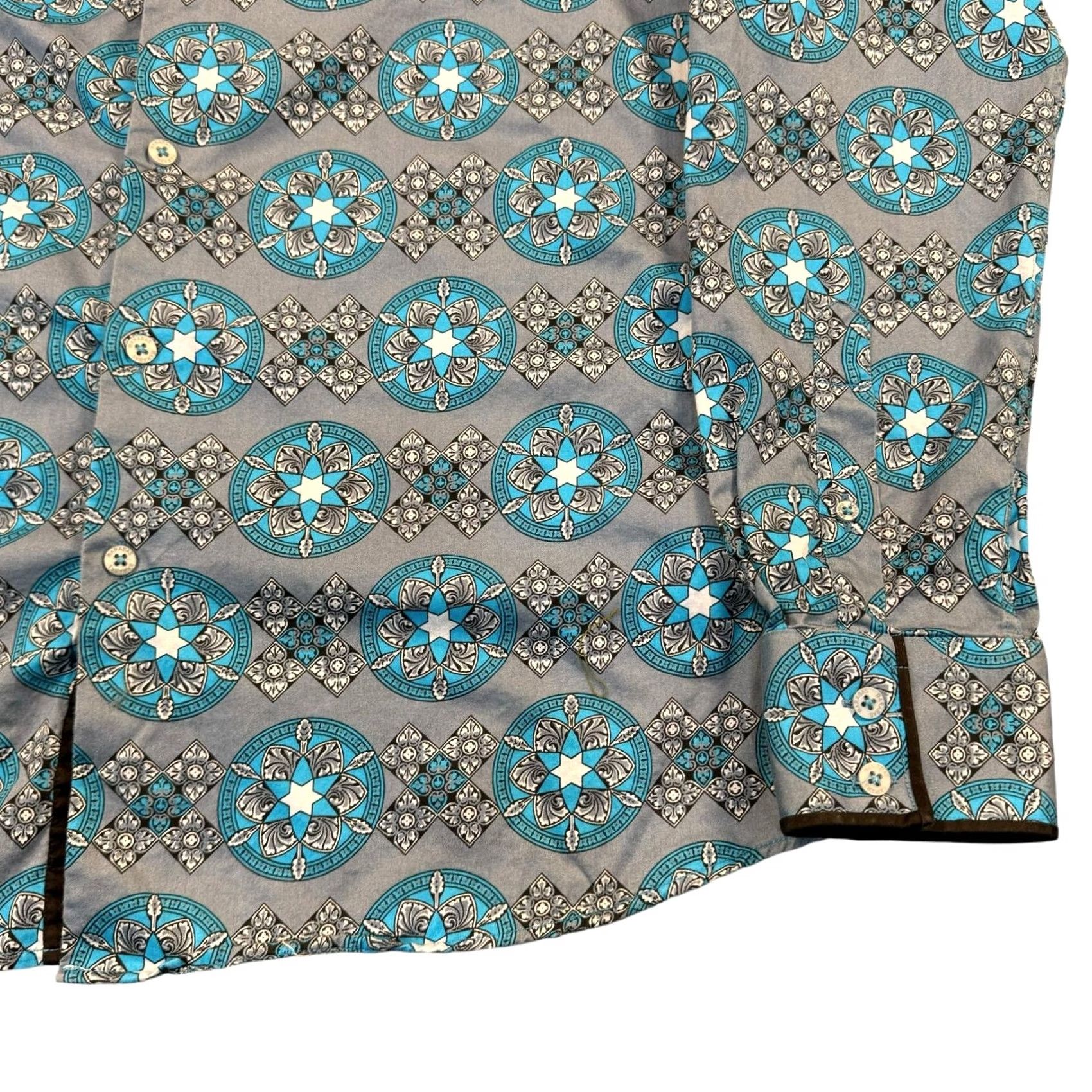 Vintage Barabas Shirt Men 2XL Geometric Long Sleeve All Over Print Cotton Preppy Shirt Size US XXL / EU 58 / 5 - 2 Thumbnail
