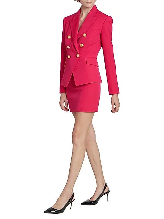 Balmain o1s1wg110825 Gdp Cotton Blend Miniskirt in Pink Size 30" / US 8 / IT 44 - 6 Thumbnail