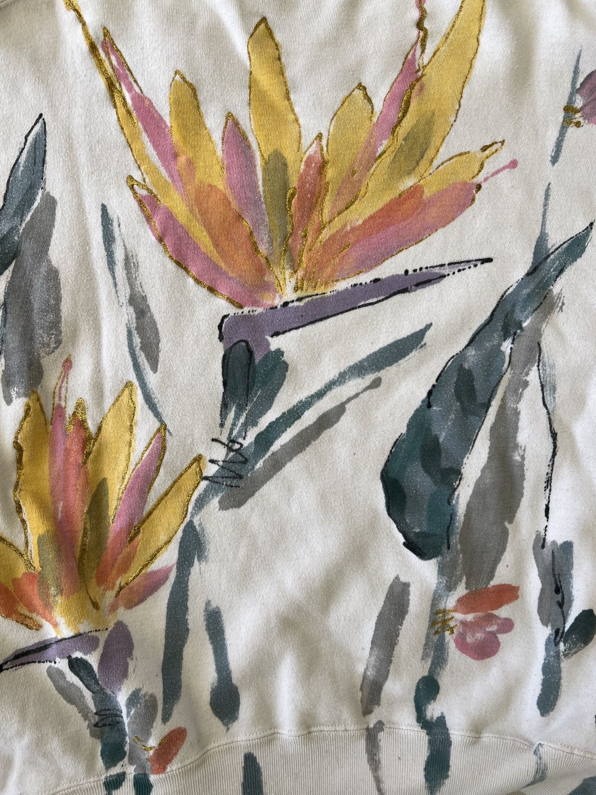 Other 80s Hand Painted “Birds of Paradise” Winter Sweater Size L / US 10 / IT 46 - 3 Thumbnail