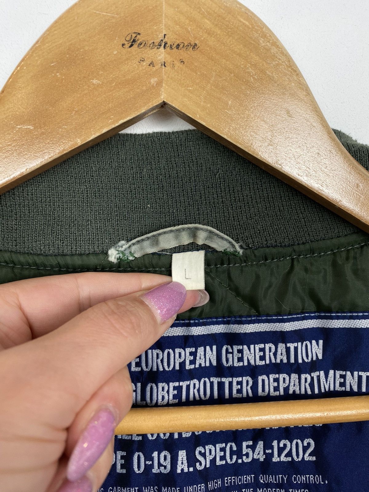 Vintage Vintage Globetrotter Military Bomber MA-1 Flight Jacket USA Size US L / EU 52-54 / 3 - 7 Thumbnail