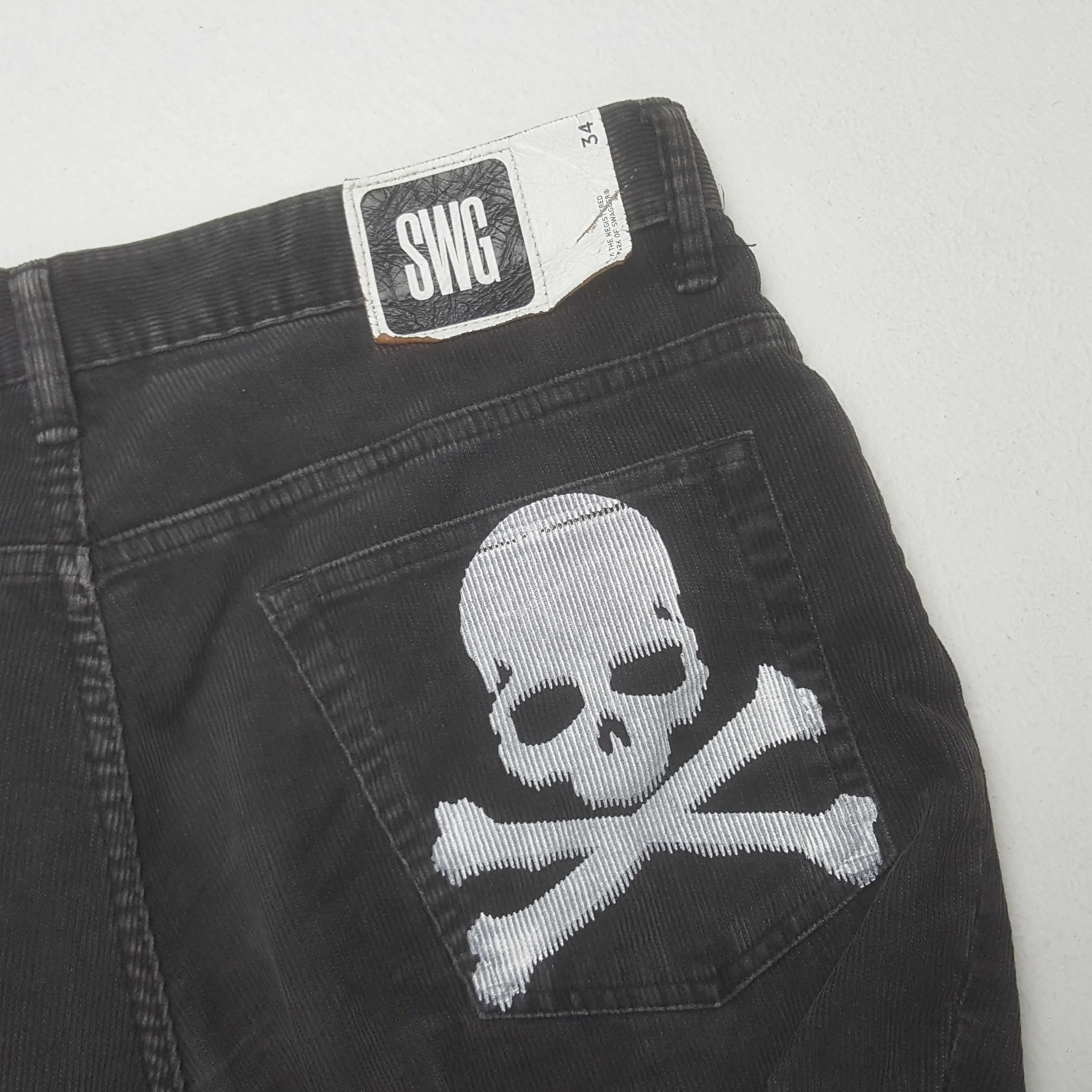 Japanese Brand Vintage SWG Swagger Japanese Punk Style Custom Skull Jeans Size US 34 / EU 50 - 11 Thumbnail