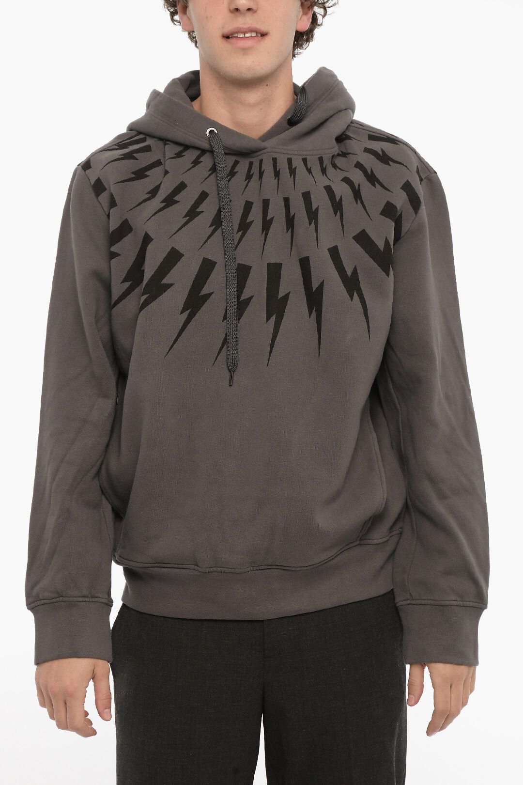 Easy Fit Hoodie with Thunderbolt Print