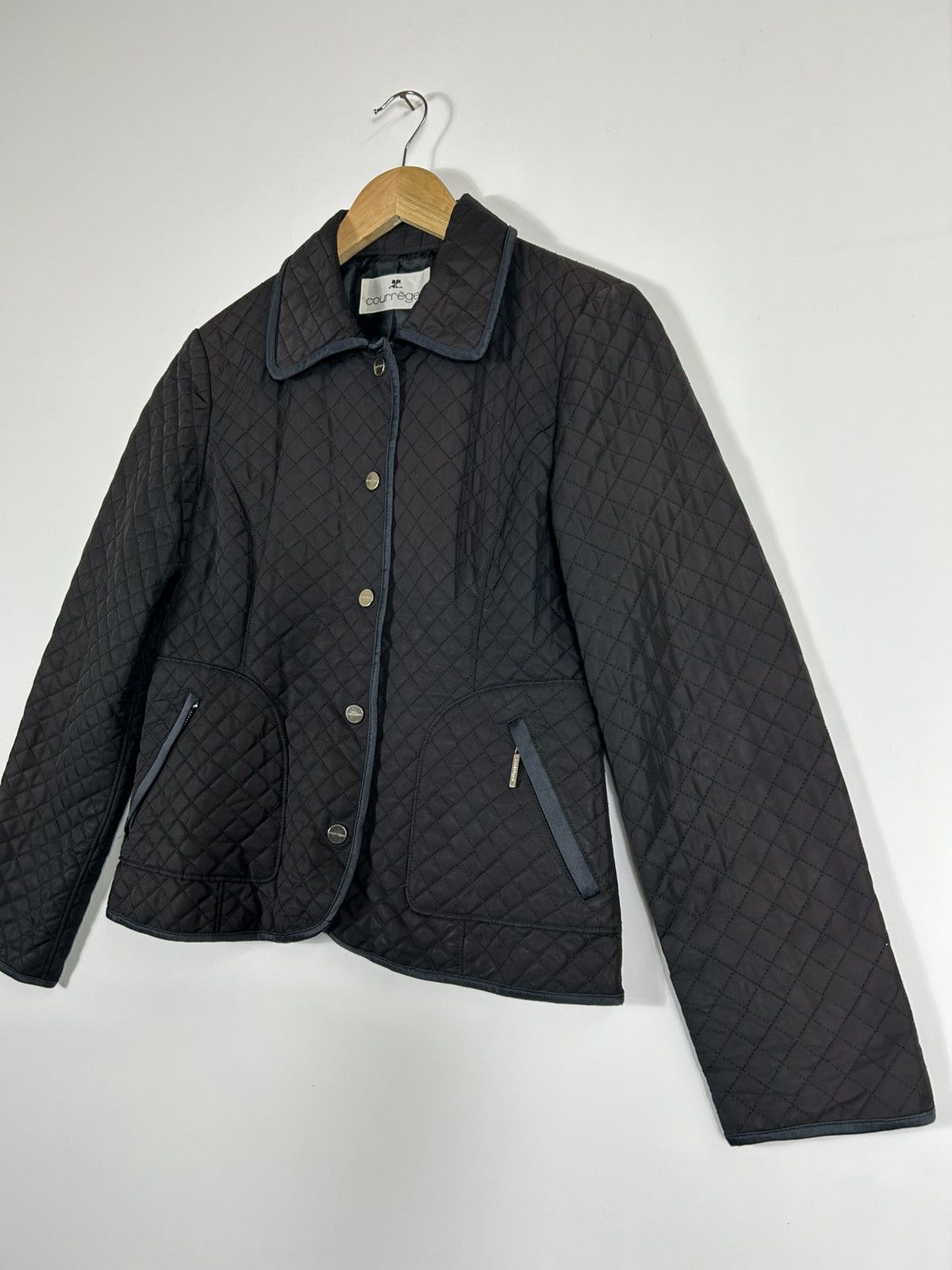 Courreges × Vintage ⚡️Vintage Courreges Quilted Snap Button Cropped Jacket Size S / US 4 / IT 40 - 3 Thumbnail