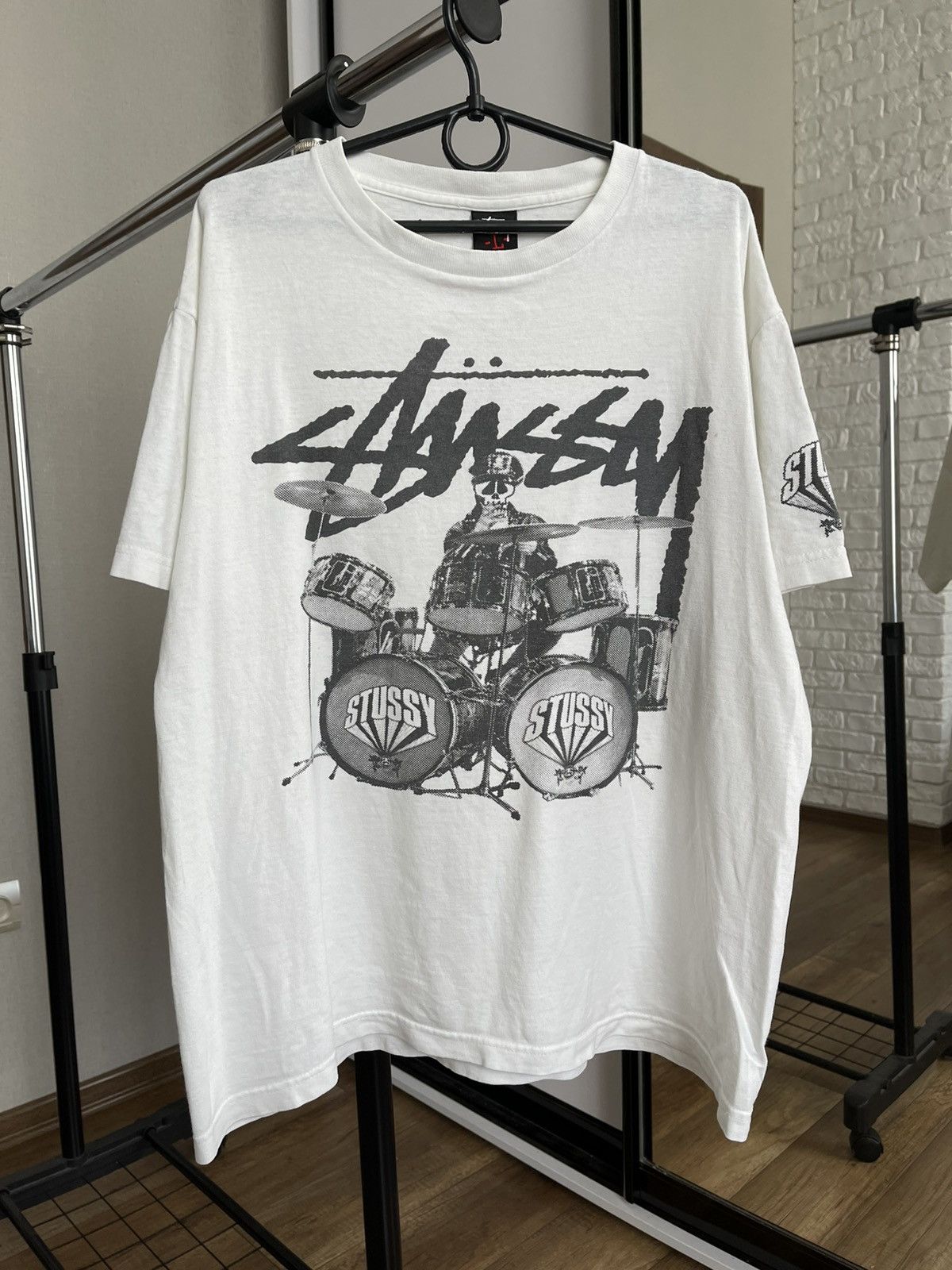 00s old stussy skull tee Vintage 2000s Stussy World Tribe Skull