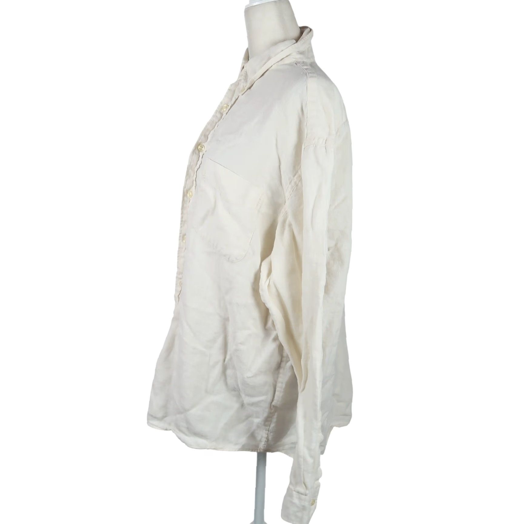 Eddie Bauer Eddie Bauer Cream 100% Linen Long Sleeve Button-Down Shirt Mens L Size US L / EU 52-54 / 3 - 3 Thumbnail