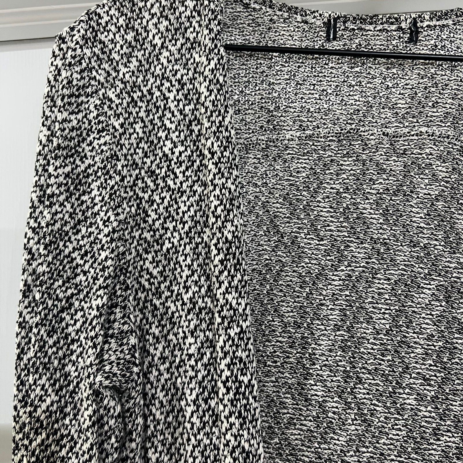 Other Black & White Knit Button Front Duster Cardigan Long Length Size S / US 4 / IT 40 - 2 Thumbnail