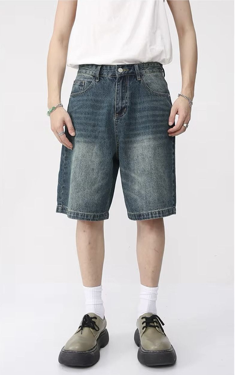 Jean Vintage Blue Denim Shorts Size US 31 - 1 Thumbnail