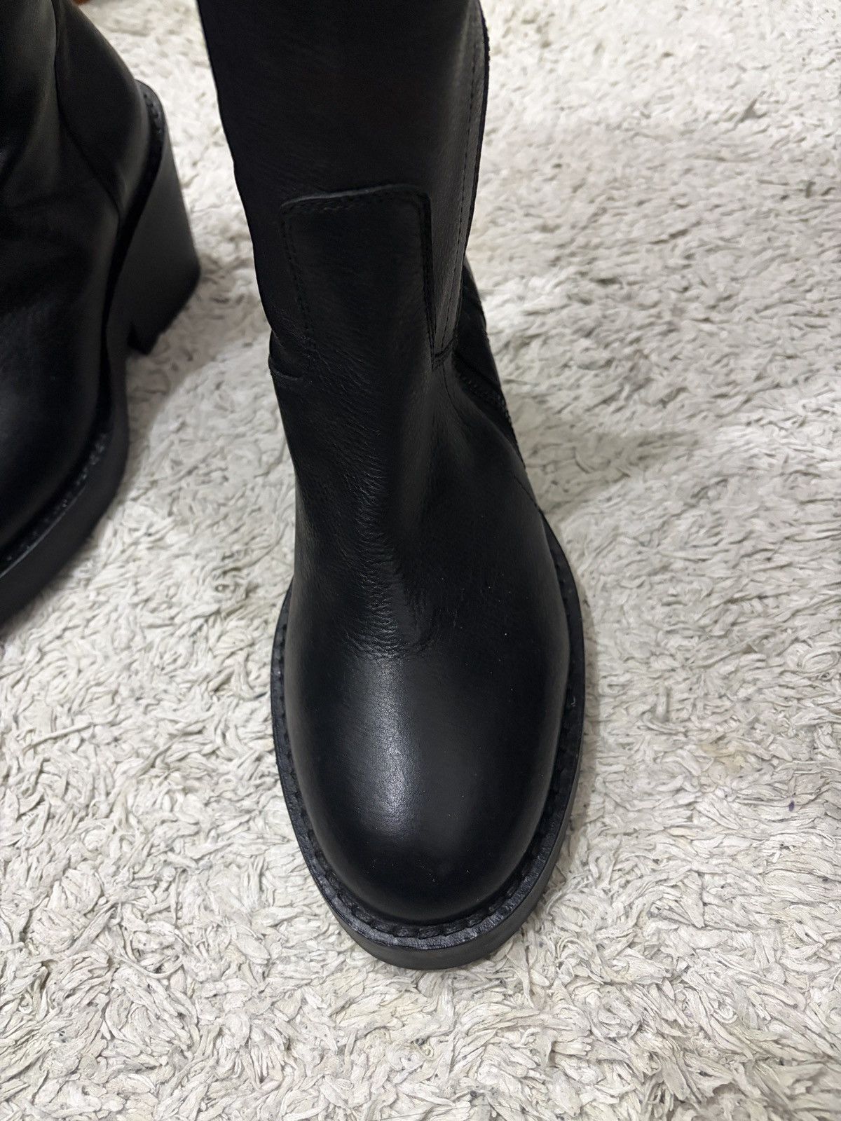 Ann Demeulemeester Ann Demeulemeester 2012 Spiral Zipper Leather High Boots Size US 7 / IT 37 - 9 Thumbnail