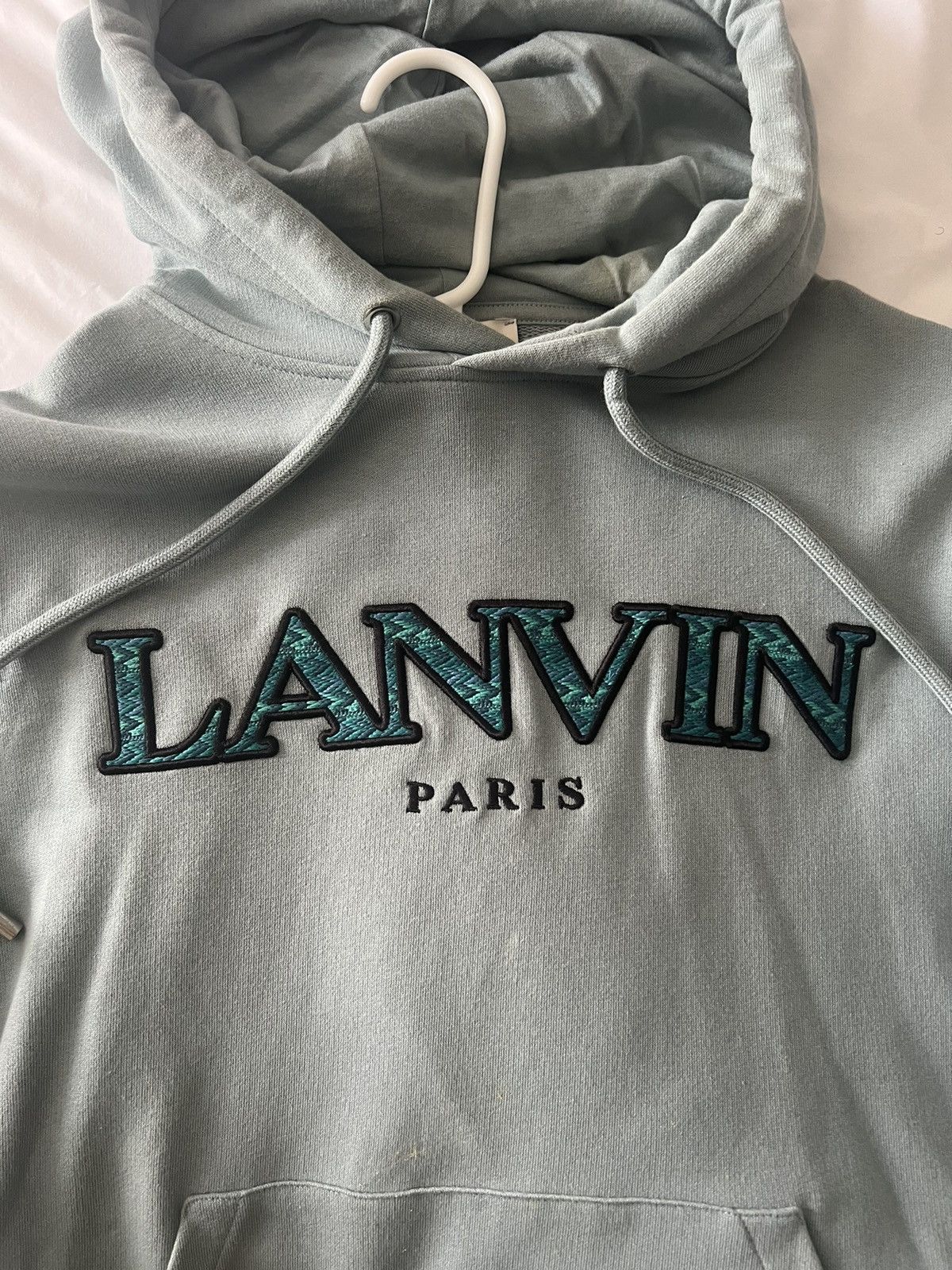 Lanvin Lanvin Logo Embroidered Drawstring Hoodie Size US M / EU 48-50 / 2 - 2 Thumbnail
