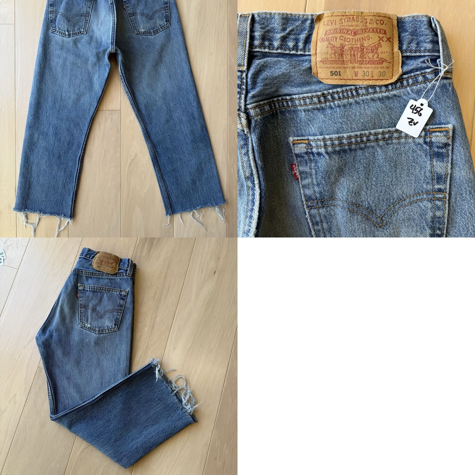 Levi's VINTAGE Levi's 501 Jeans 29 Blue 90s Medium Wash Made USA Workwear Non Selvedge Mens Jeans Regular Size US 29 - 8 Thumbnail