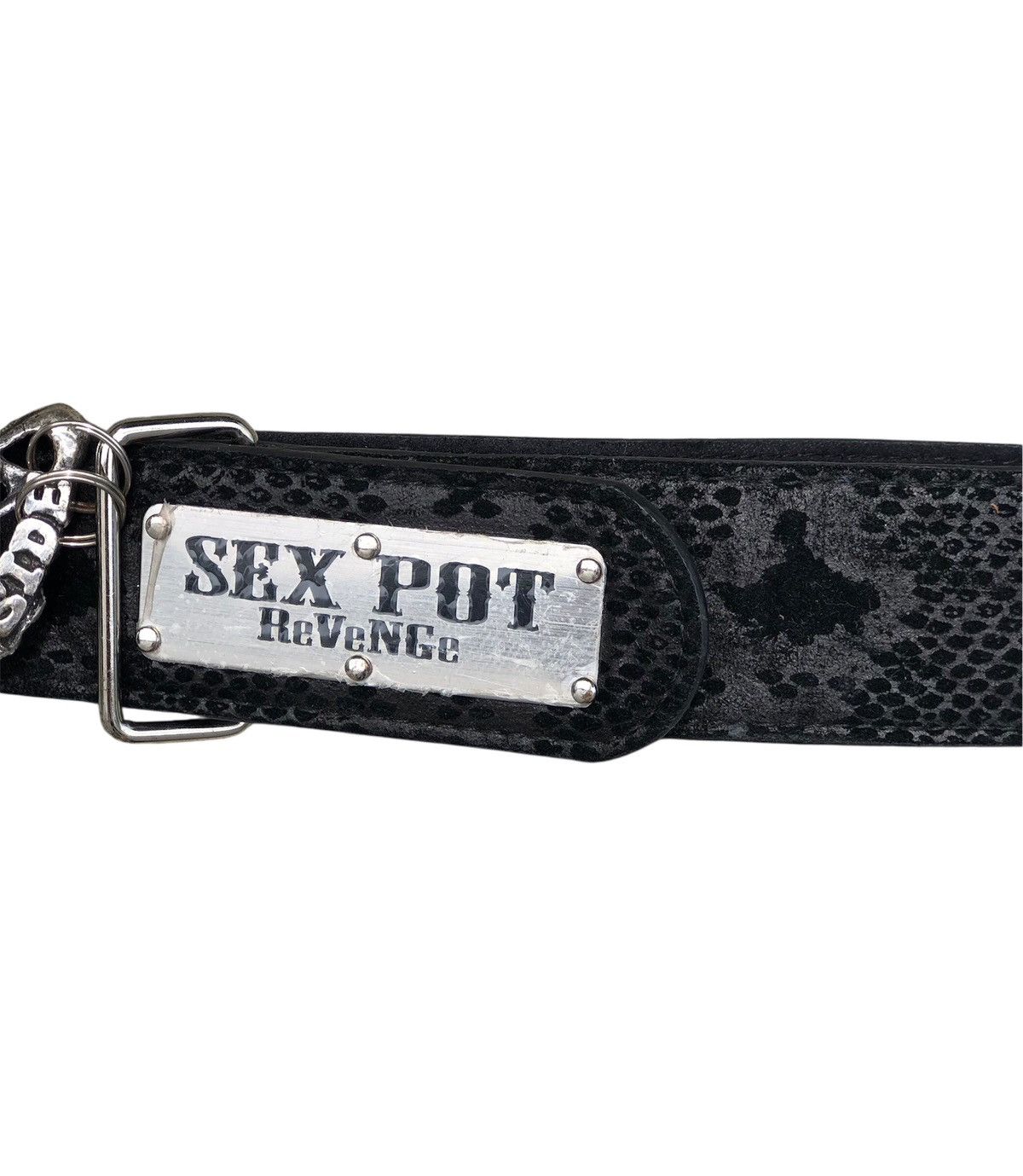 Sex Pot ReVeNGe Sex Pot Skull Buckle Snake Skin Belt Bondage Style Size ONE SIZE - 7 Thumbnail