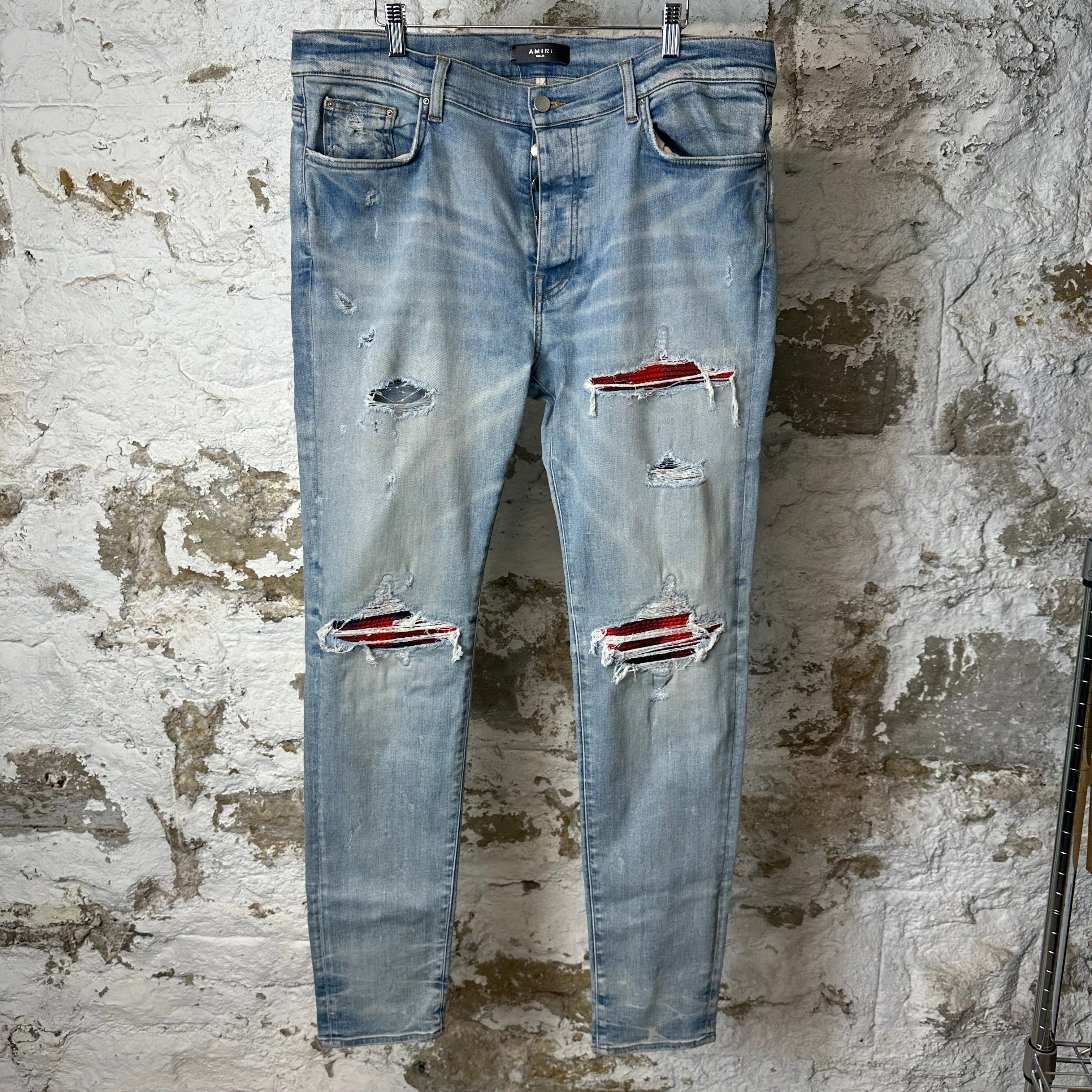 Amiri Amiri MX1 Red Navy Patch Blue Denim Jeans Sz 38 Size US 38 / EU 54 - 1 Thumbnail