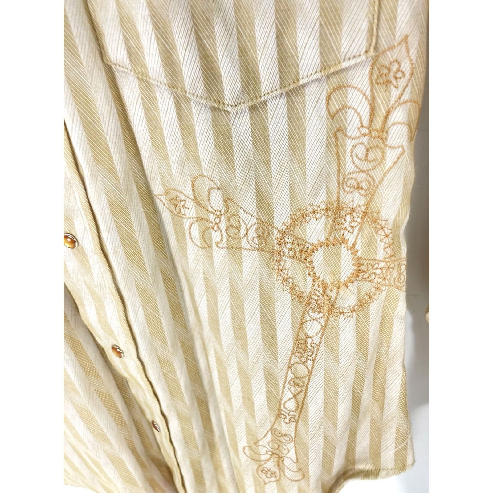 Equipment Cowboy Equipment Pearl Snap Shirt Men Size S Gold Stripe Western Embroidered Long Sleeve Vintage USA Size US S / EU 44-46 / 1 - 4 Thumbnail