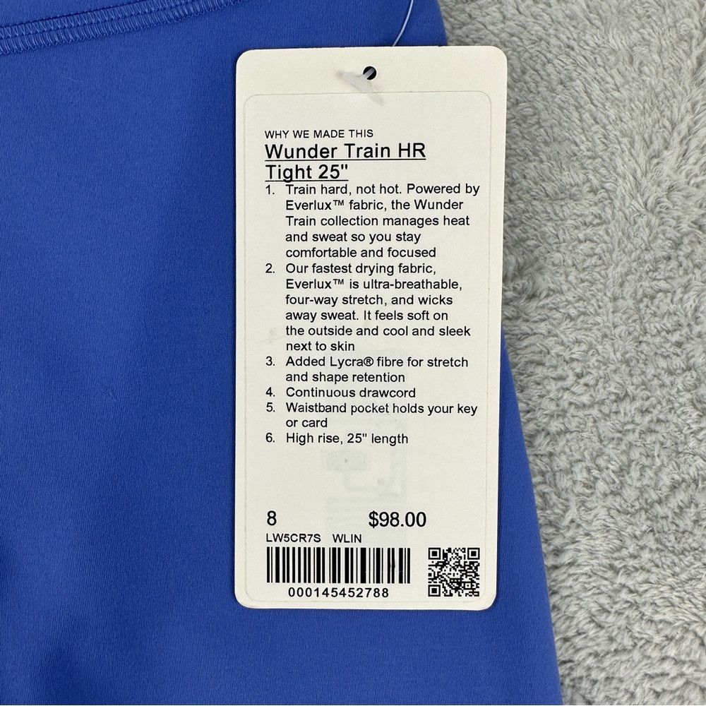 Lululemon Lululemon NWT Women's Size 8 Blue Wunder Train HR Tight 25" Size 30" / US 8 / IT 44 - 2 Thumbnail