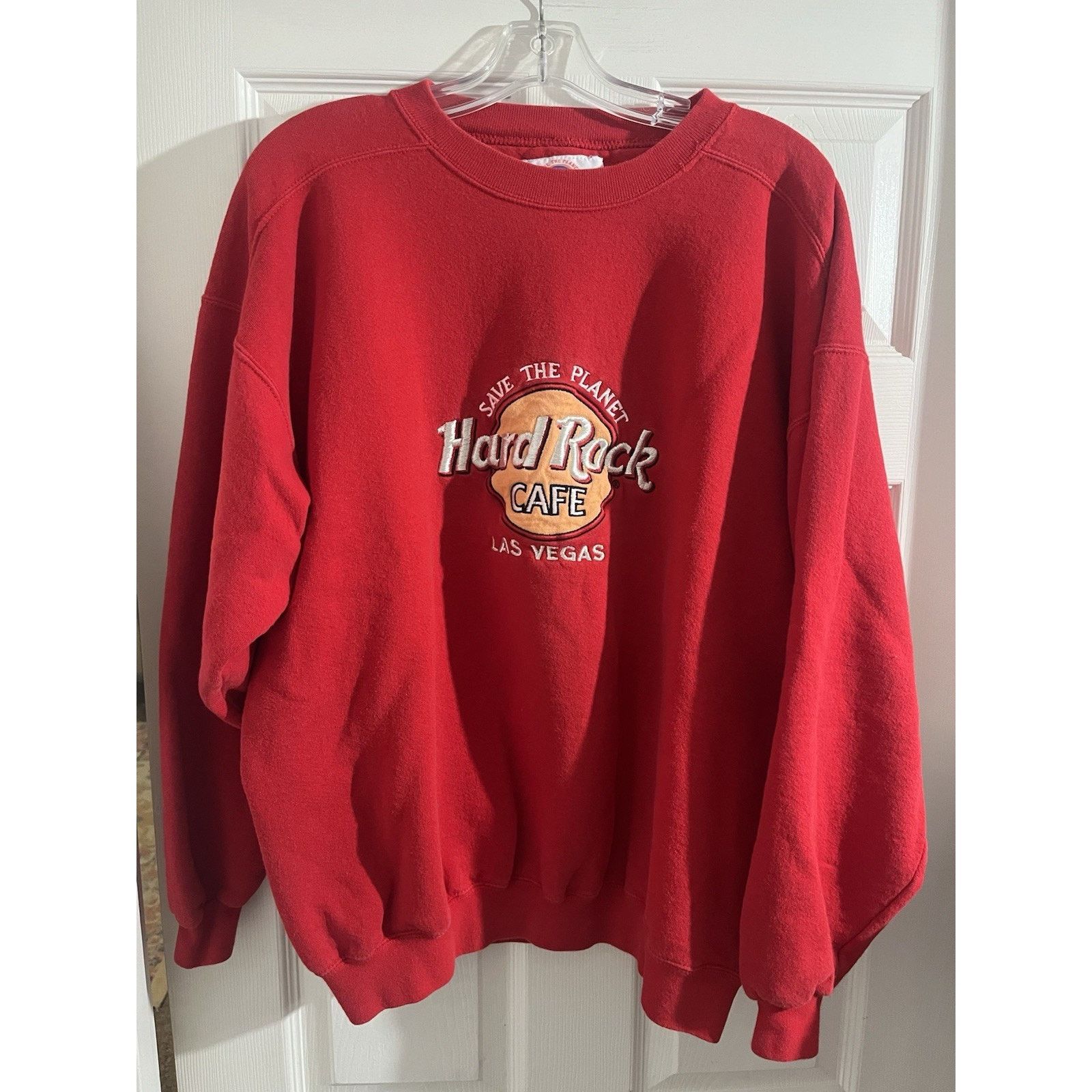 Hard Rock Cafe Vtg Hard Rock Cafe Las Vegas Crewneck Sweatshirt Sz XL Red Size US XL / EU 56 / 4 - 1 Thumbnail