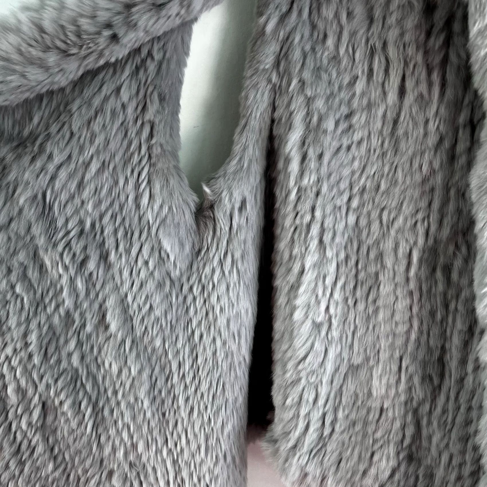J Brand H Brand Indie 100% Rabbit Fur Cardigan Open Vest M/L Gray Vest Women M/L Gray 90s Bohemian City Classic Designer Size M / US 6-8 / IT 42-44 - 5 Thumbnail