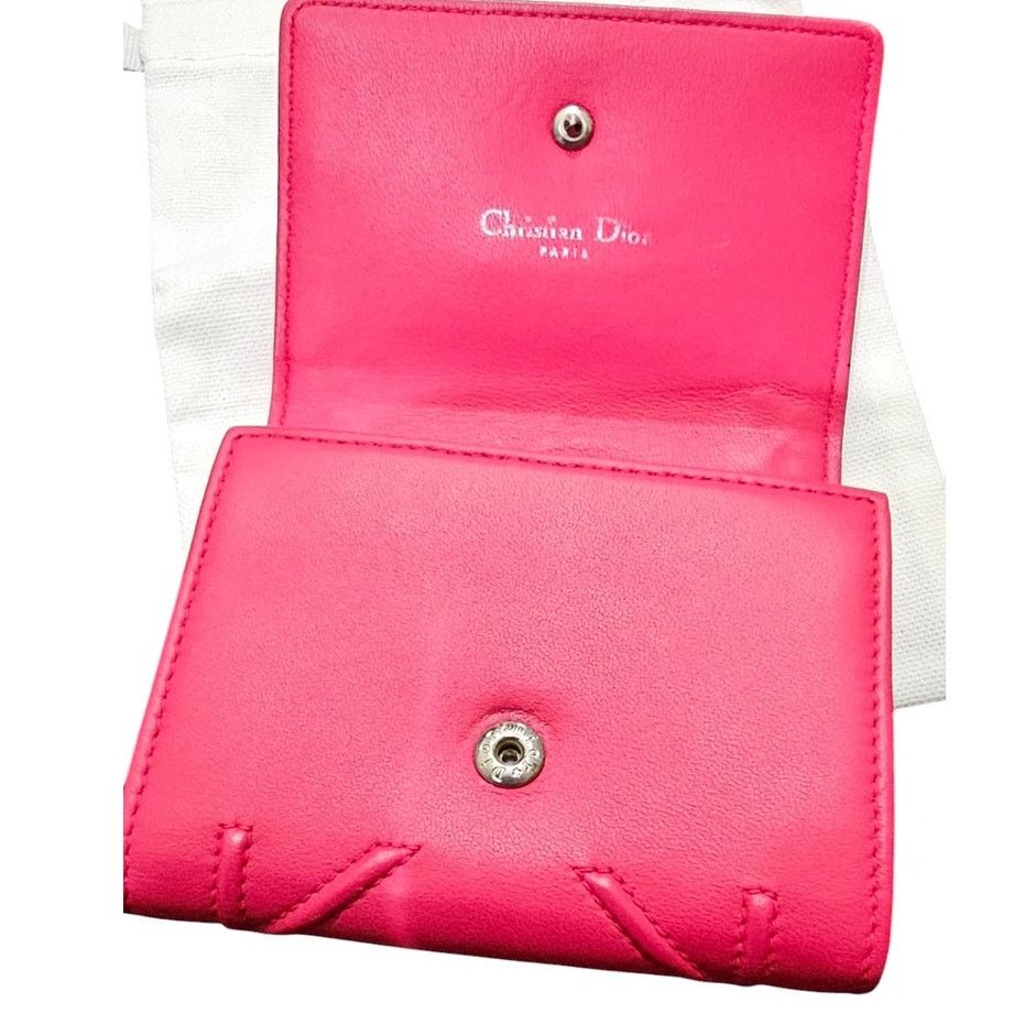 Dior Christian Dior Diorama Trifold Wallet in Pink Leather Size ONE SIZE - 5 Thumbnail