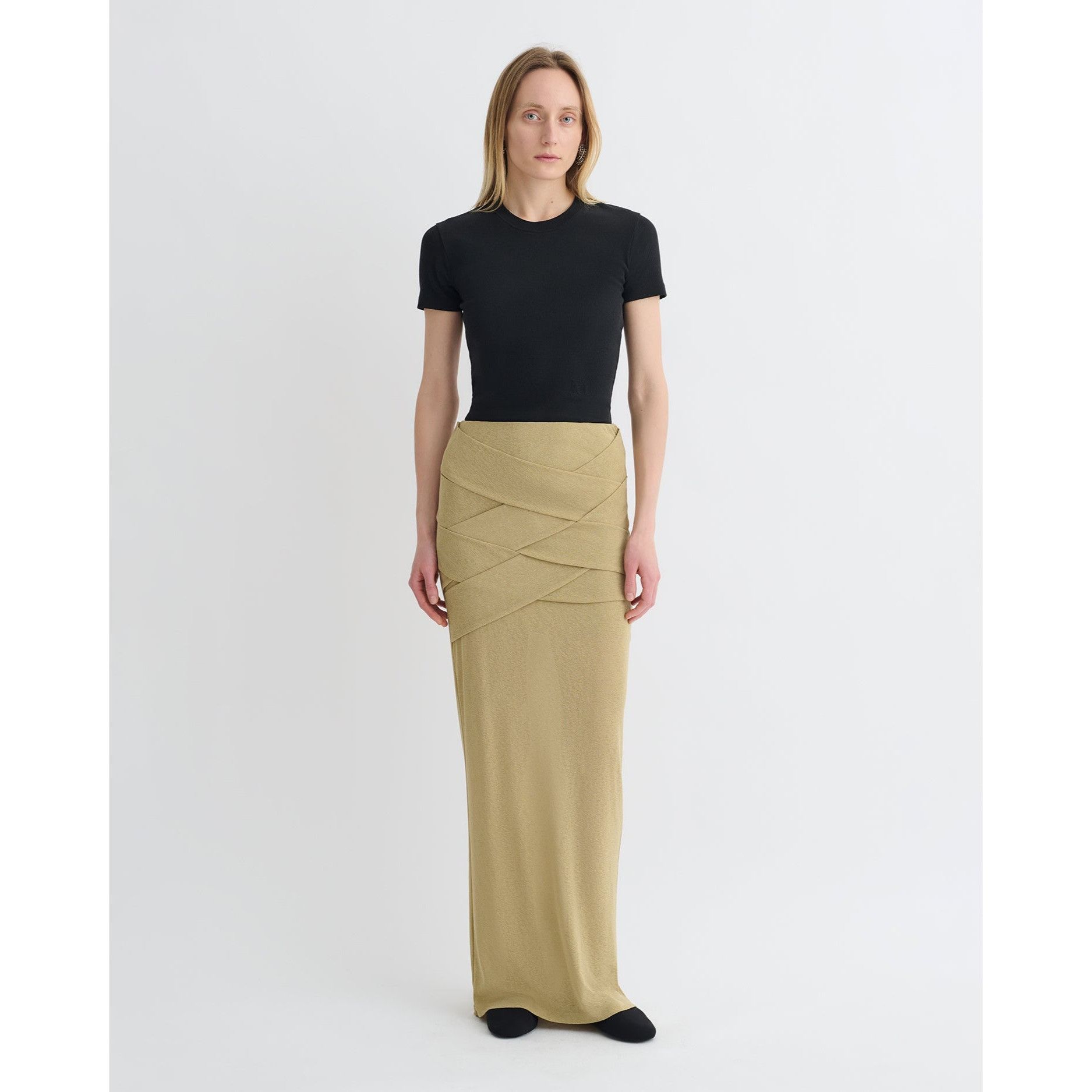 Nanushka Nanushka Draped Mesh Jersey Maxi Skirt Size 26" / US 2 / IT 38 - 2 Thumbnail