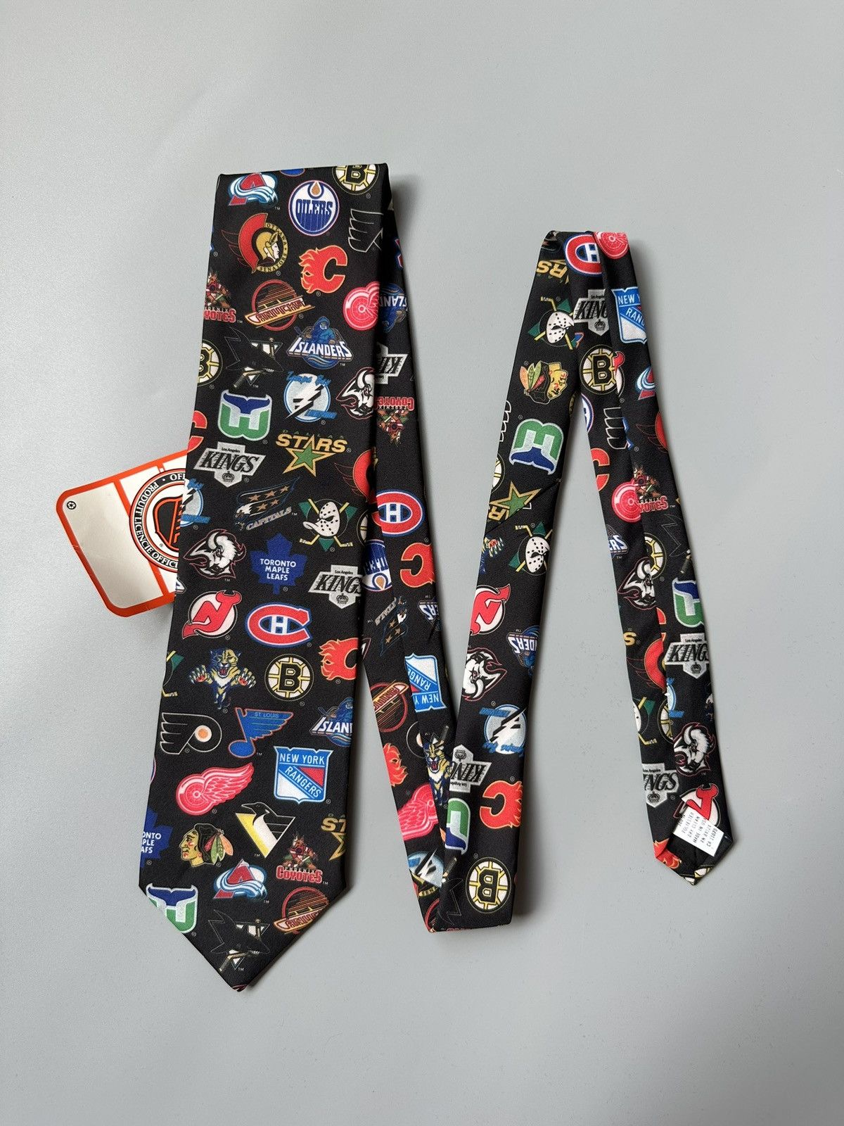 NFL Vintage Ralph Marlin NHL Logos Tie NHL Generic 90s USA Made Size ONE SIZE - 1 Thumbnail