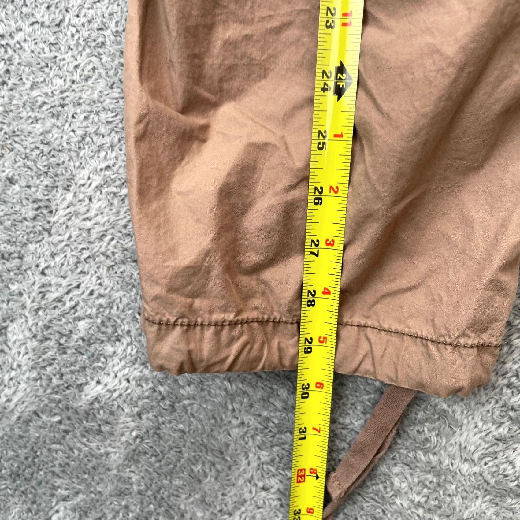 Ann Taylor Ann Taylor Pants Womens 10 Brown Capri Cargo Pockets Cotton Drawcord Hem Straight Inseam 20 in Casual Workwear Beach City Preppy Womens Size 32" / US 10 / IT 46 - 7 Thumbnail