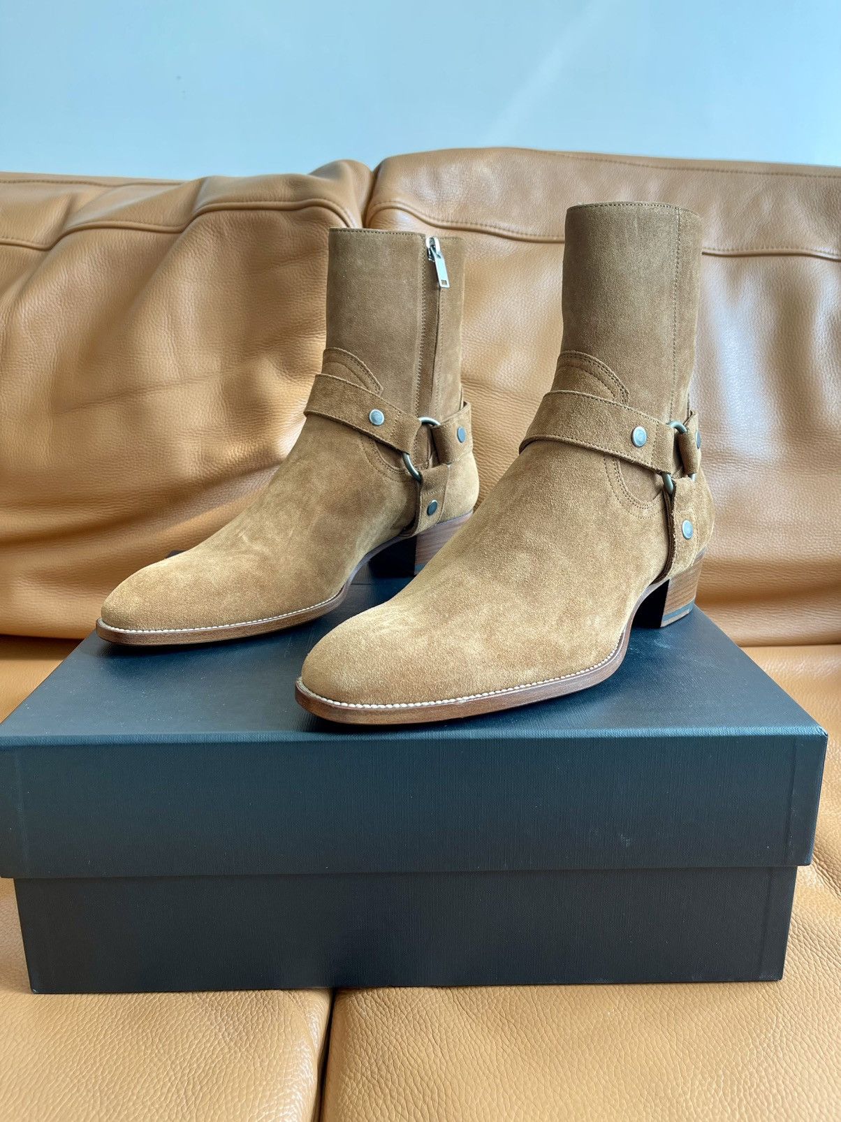 Saint Laurent Wyatt 40 Harness Boots
