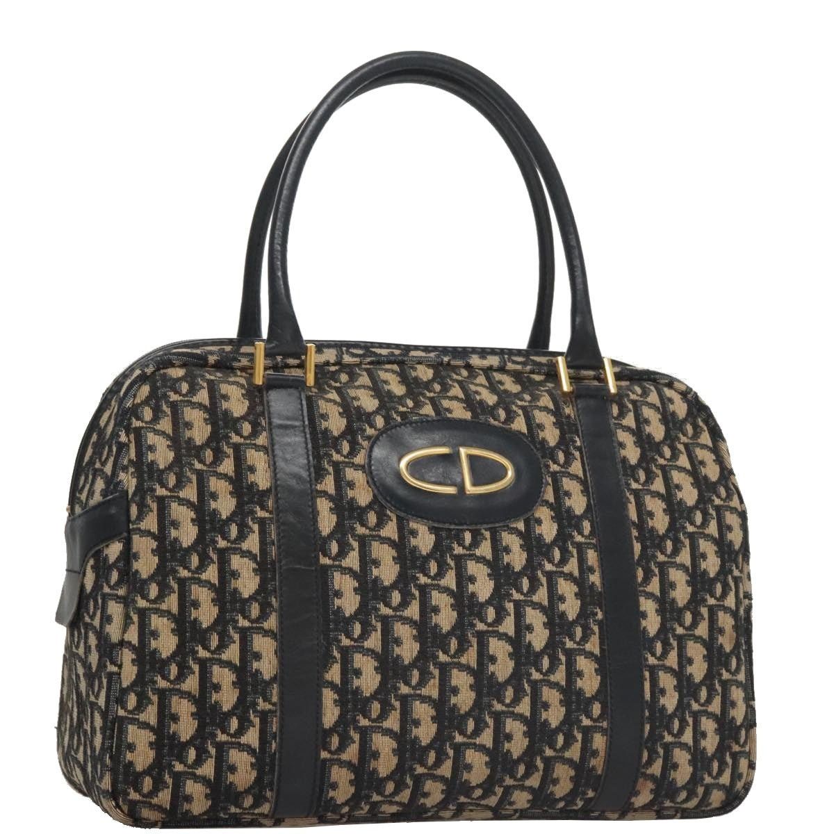 Dior DIOR Trotter Canvas Hand Bag Navy Gold Size ONE SIZE - 1 Thumbnail