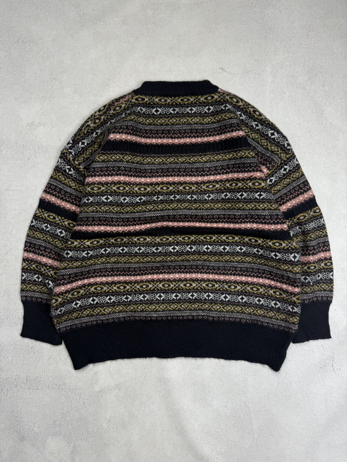 Vintage Vintage Classic Nordic Oversized Knit Sweater Stripe Size US M / EU 48-50 / 2 - 2 Thumbnail