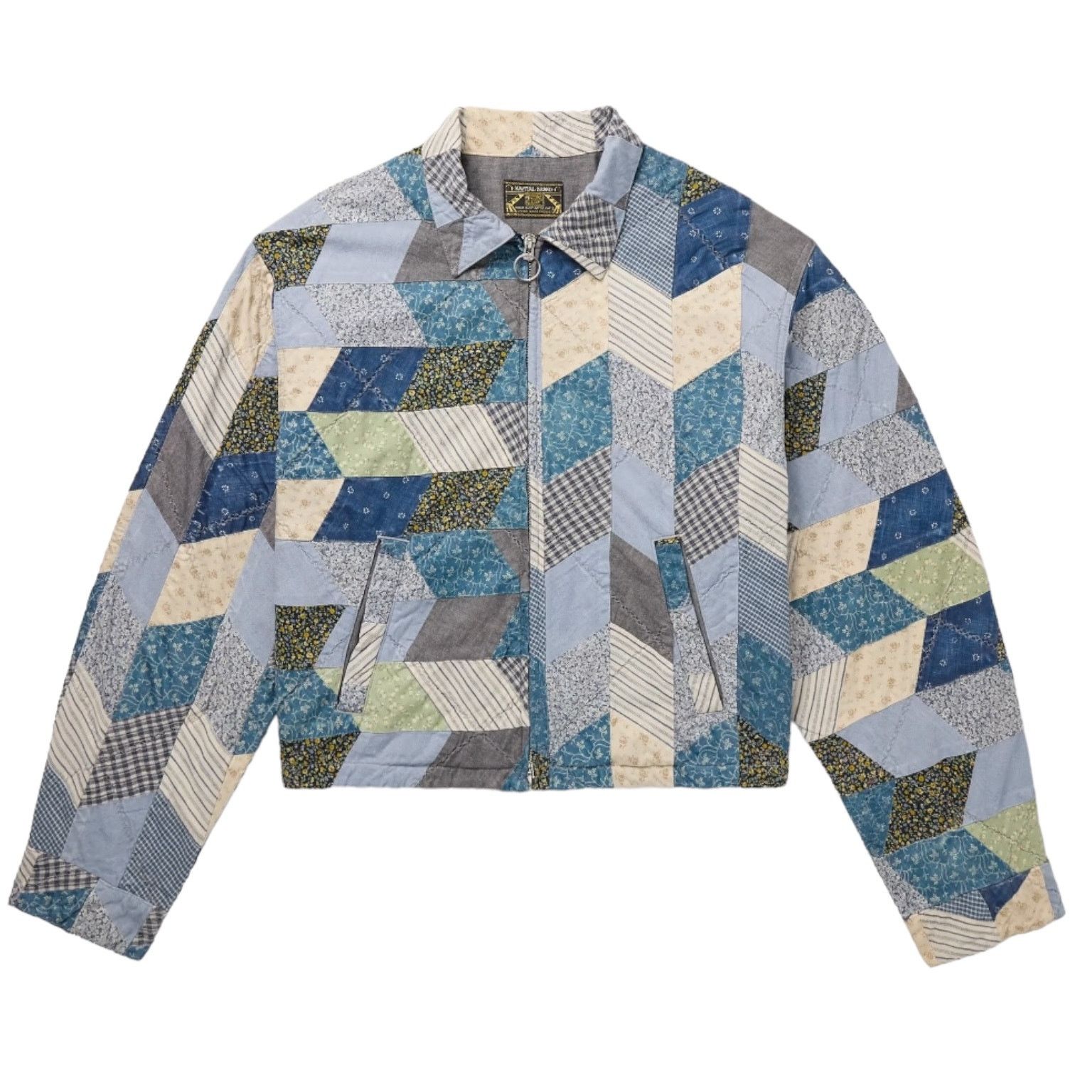 Kapital Kapital Yabane Cropped Quilted Patchwork Cotton Linen Jacket Size US XL / EU 56 / 4 - 1 Thumbnail