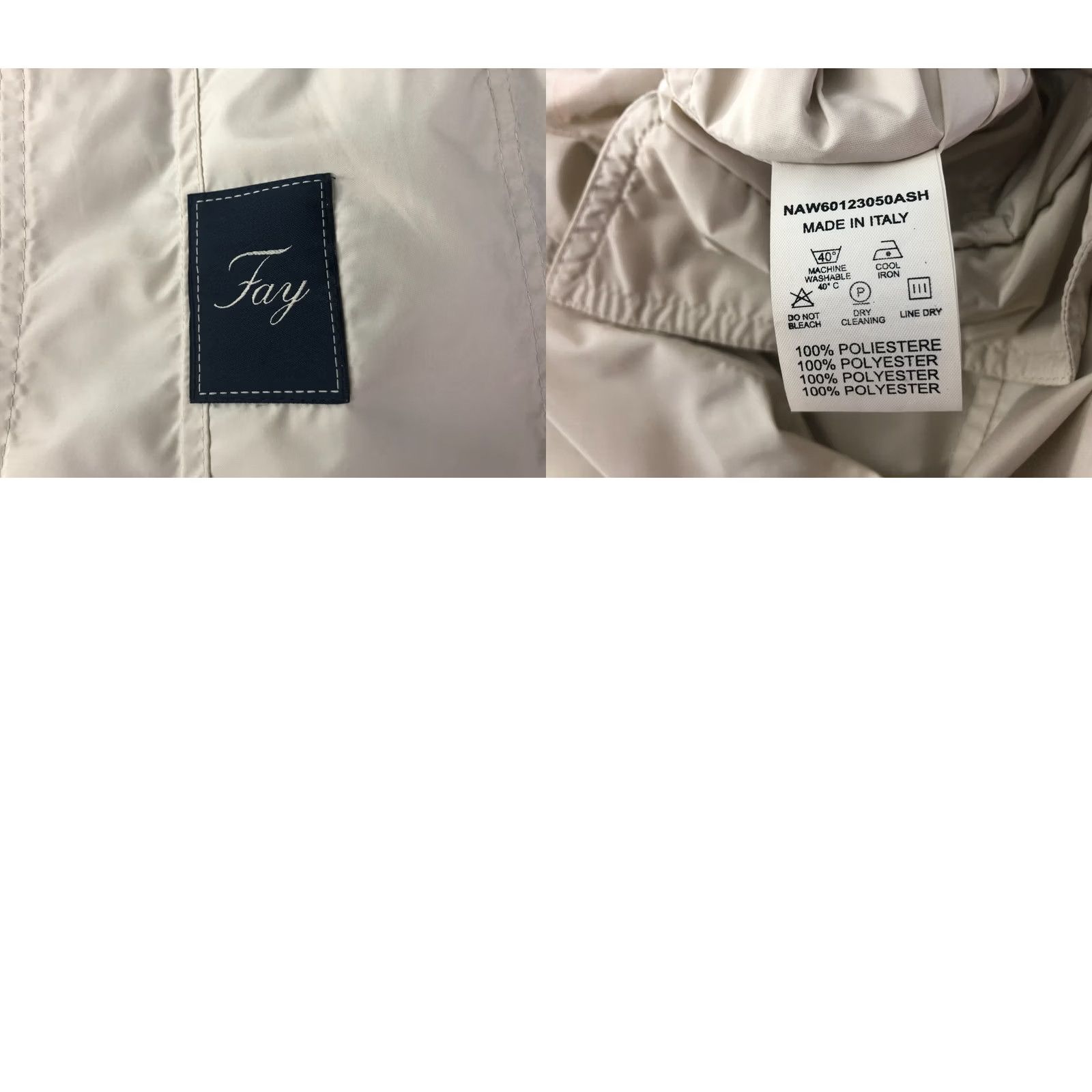 Fay Fay Trench Coat Ivory Women S Belted Snap Front Polyester Casual Long Sleeve Mid-Length Size S / US 4 / IT 40 - 10 Thumbnail