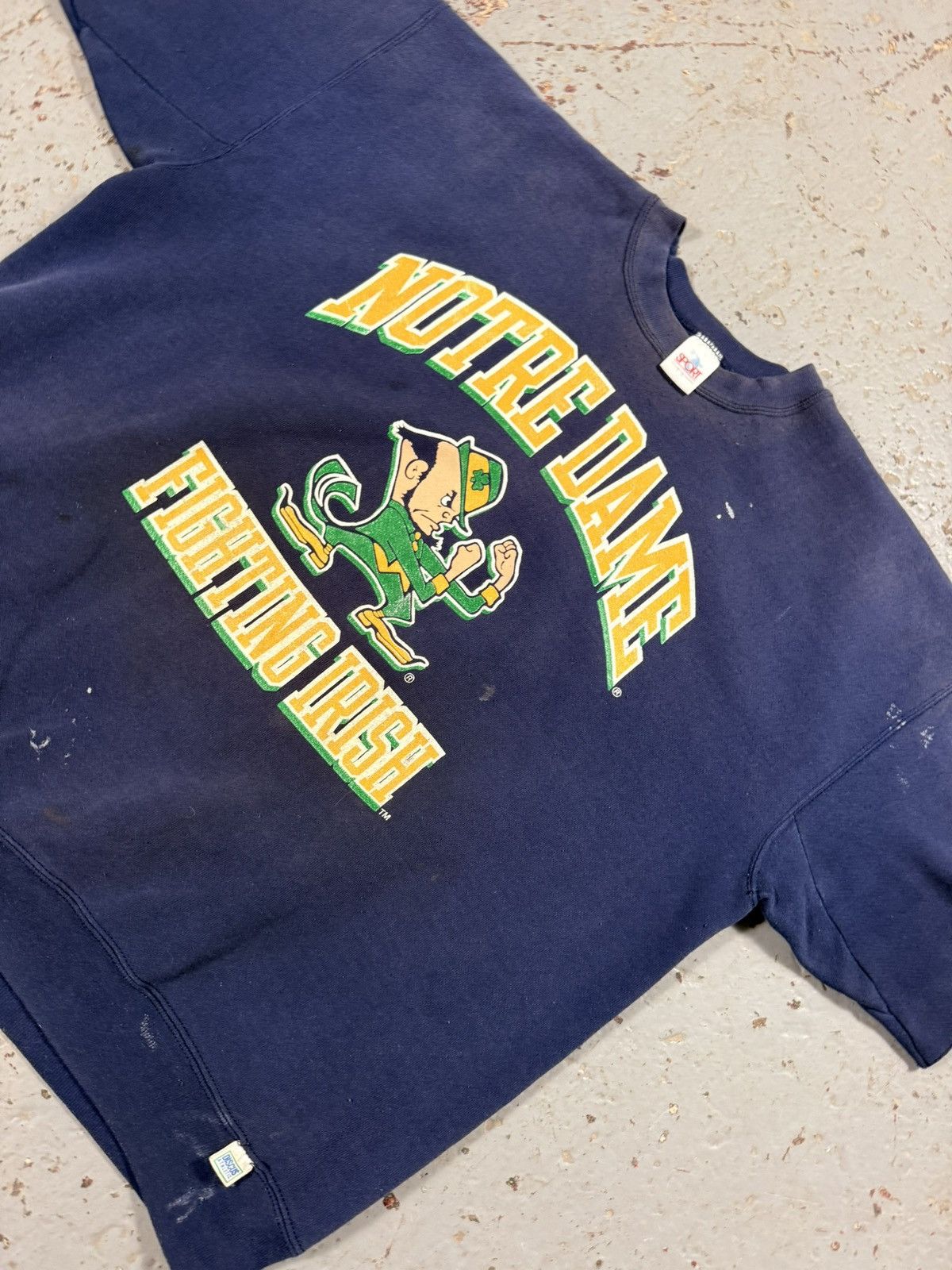 NCAA Vintage Thrashed Distressed Notre Dame College Crewneck Size US XXL / EU 58 / 5 - 3 Thumbnail