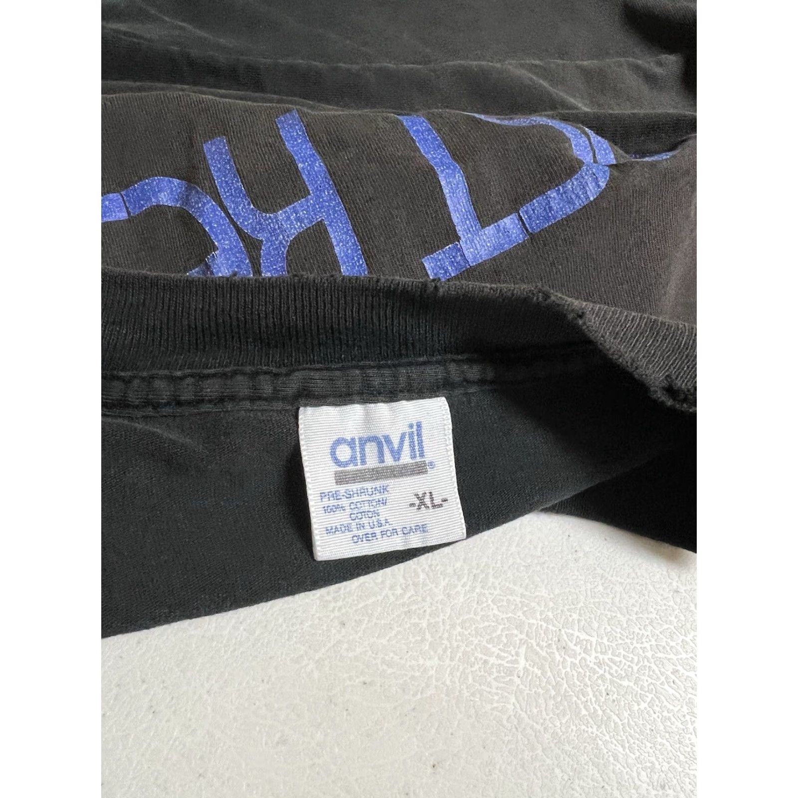 Anvil VINTAGE Daytona Beach Florida Bike Week 1995 Black Anvil T-Shirt XL Distressed Crew Neck Short Sleeve Men Size US XL / EU 56 / 4 - 7 Thumbnail