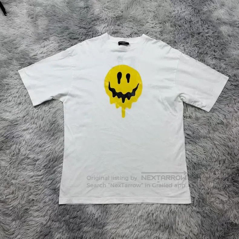 Balenciaga Dissolving smile back embroidery logo short sle