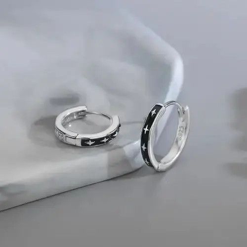 Other 925 Silver Plated Small Silver Hoop Earrings for Men Women Size ONE SIZE - 7 Thumbnail