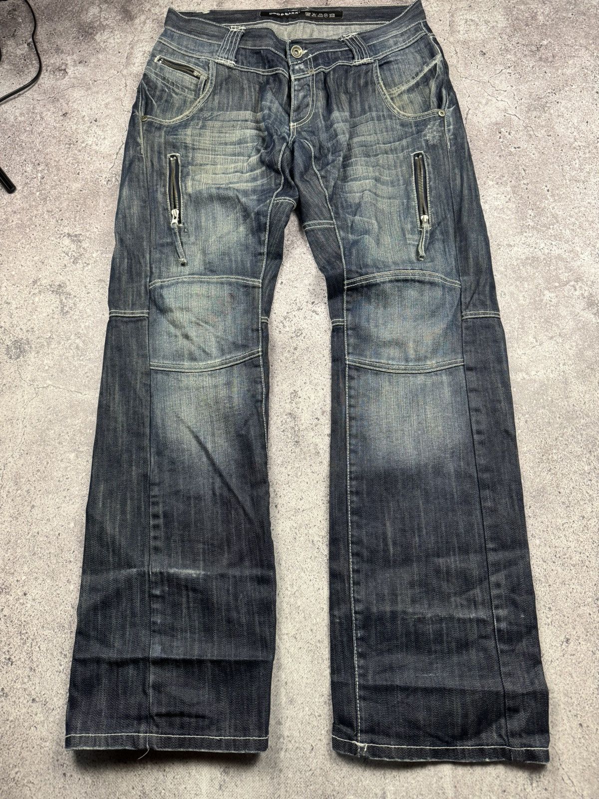 Japanese Brand Vintage Cipo&Baxx jeans drip y2k style designer flared faded Size US 34 / EU 50 - 6 Thumbnail