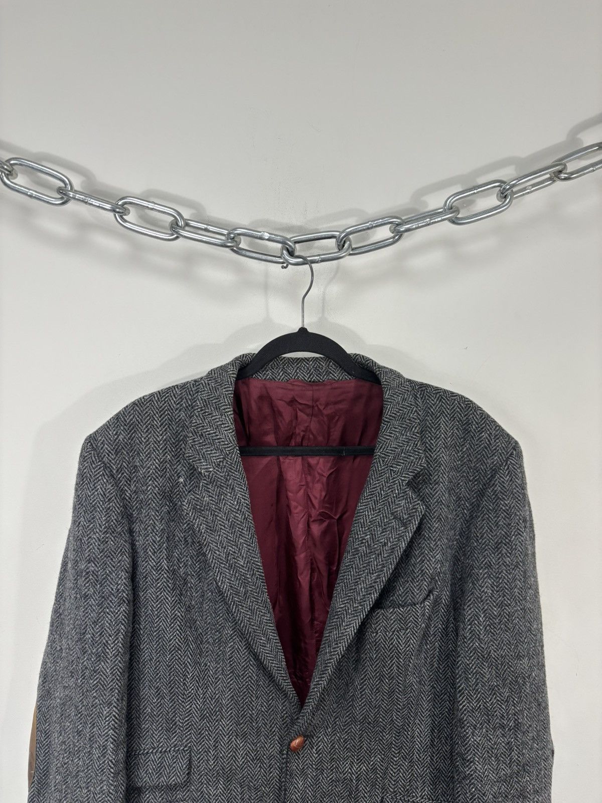 Harris Tweed Harris Tweed Vintage Men’s Herringbone Gray Tweed Jacket Size 46R - 4 Thumbnail