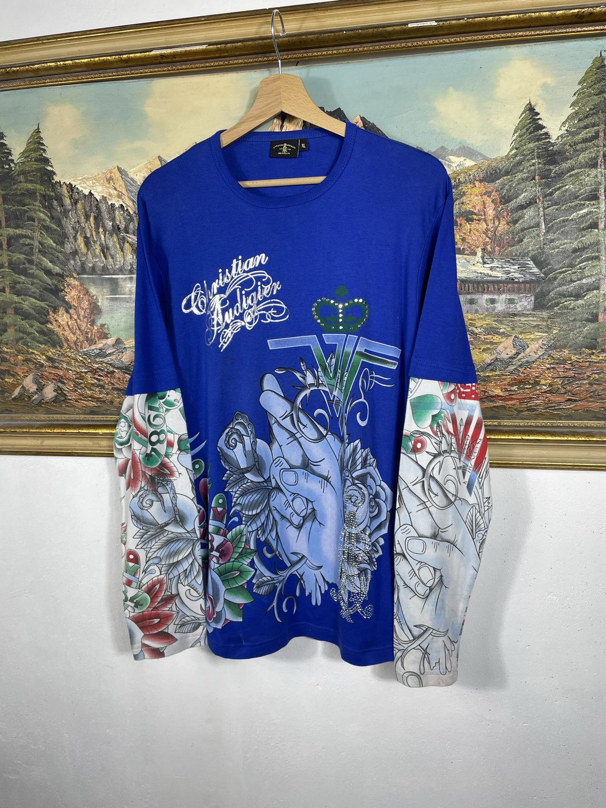Ed Hardy × Sex Skateboards × Vintage Ed Hardy Retro 00s Baggy Loose Tee Sweatshirt Grunge Cyber Size US M / EU 48-50 / 2 - 3 Thumbnail