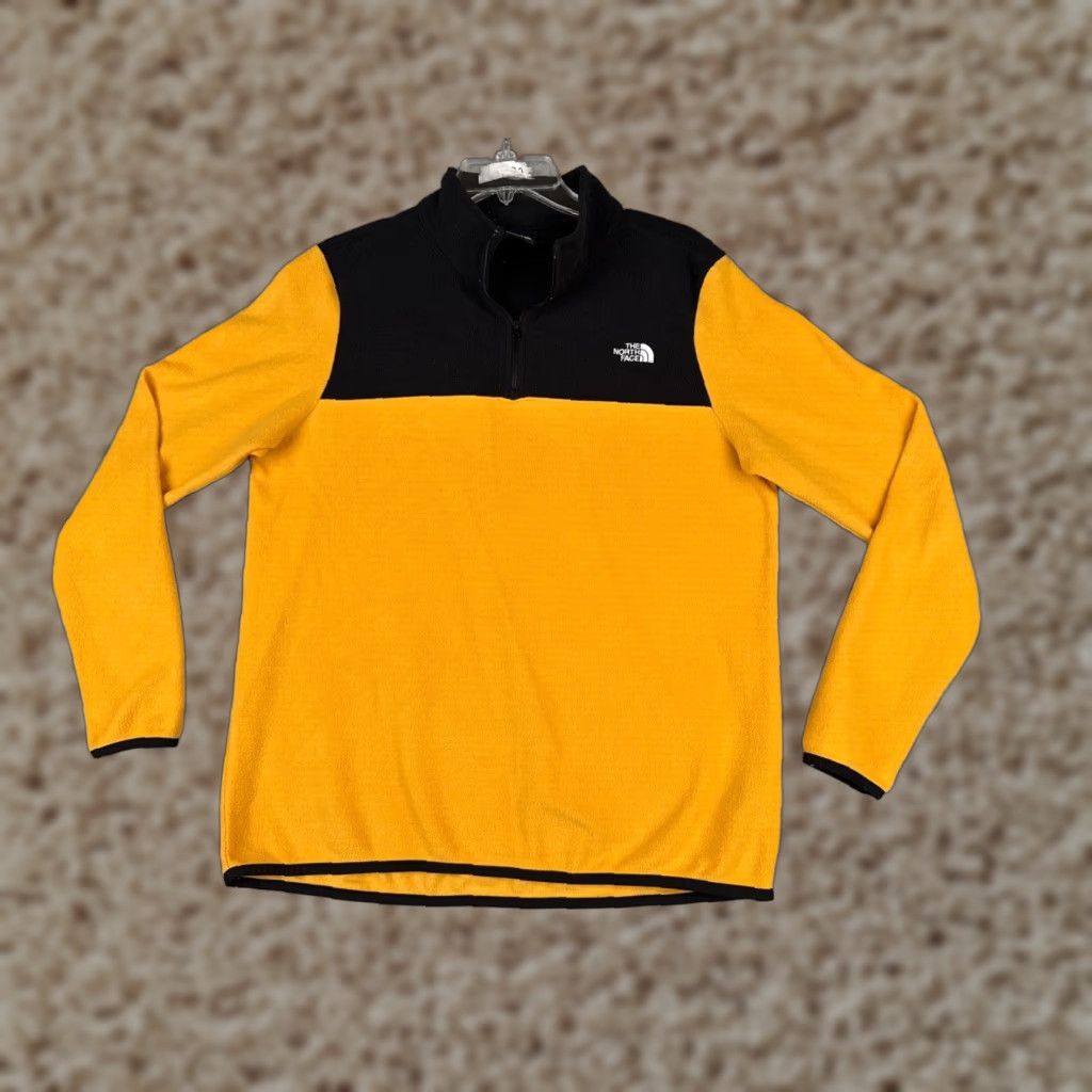 The North Face The North Face Sweater Womens Large Yellow 1/4 Zip Pullover Polyester Fleece Size L / US 10 / IT 46 - 1 Thumbnail