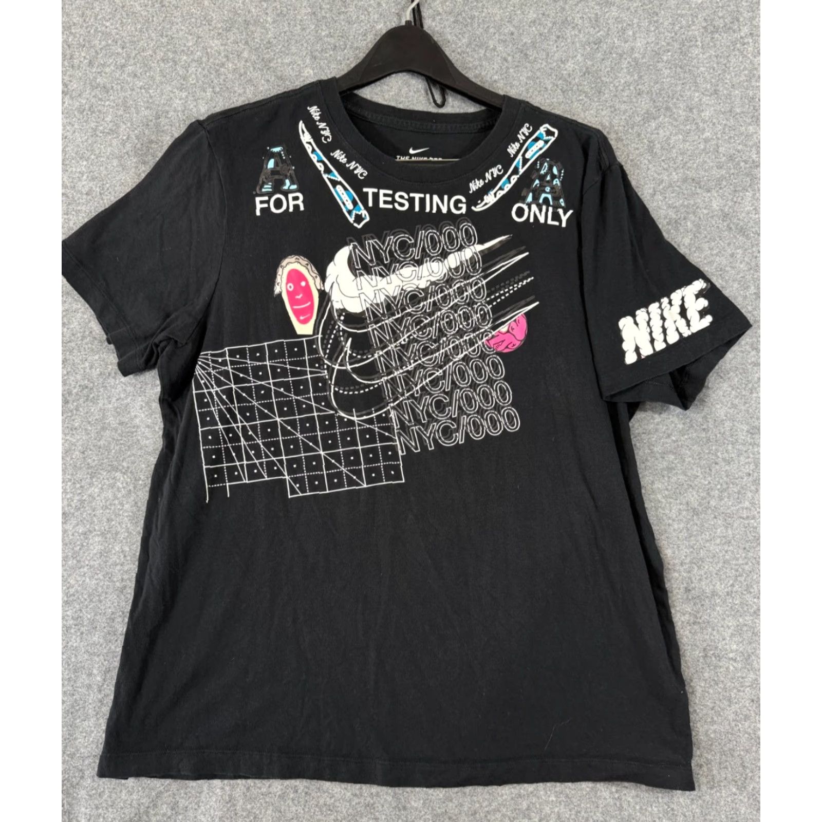 Nike VINTAGE Nike T-Shirt Mens XL Black House Of Innovation NYC Graphic Print Short Sleeve Size US XL / EU 56 / 4 - 2 Thumbnail