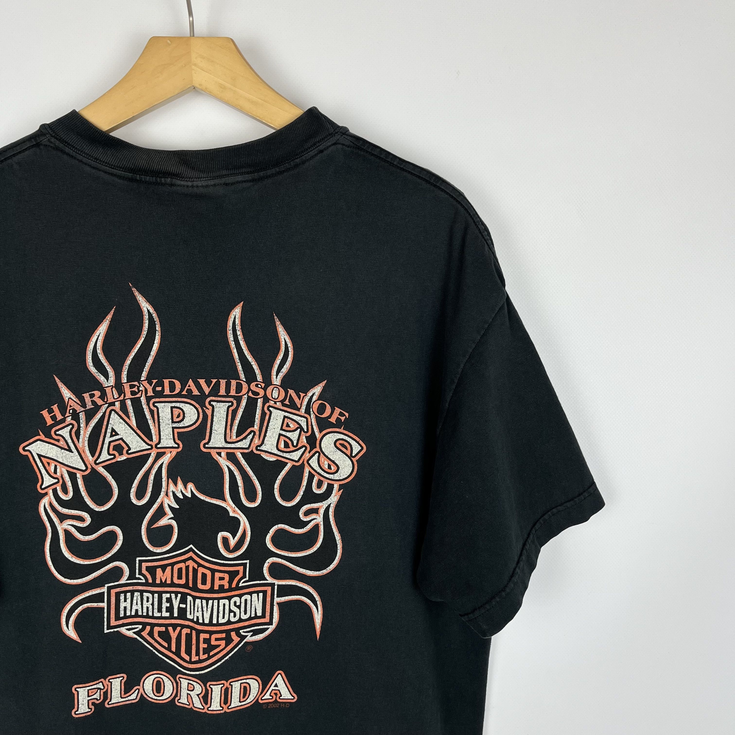 Harley Davidson Vintage Harley Davidson Flame Skull Florida T Shirt 2002 Size US L / EU 52-54 / 3 - 16 Thumbnail