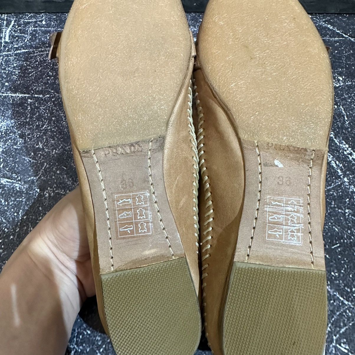 Prada PRADA - Leather Women’s Ballet flats size 36 Size US 6 / IT 36 - 12 Thumbnail